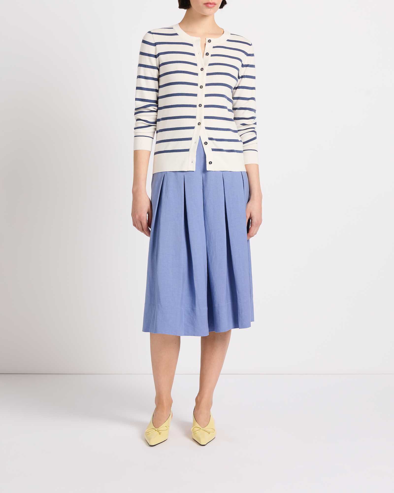 Marie Pleat Midi Skirt