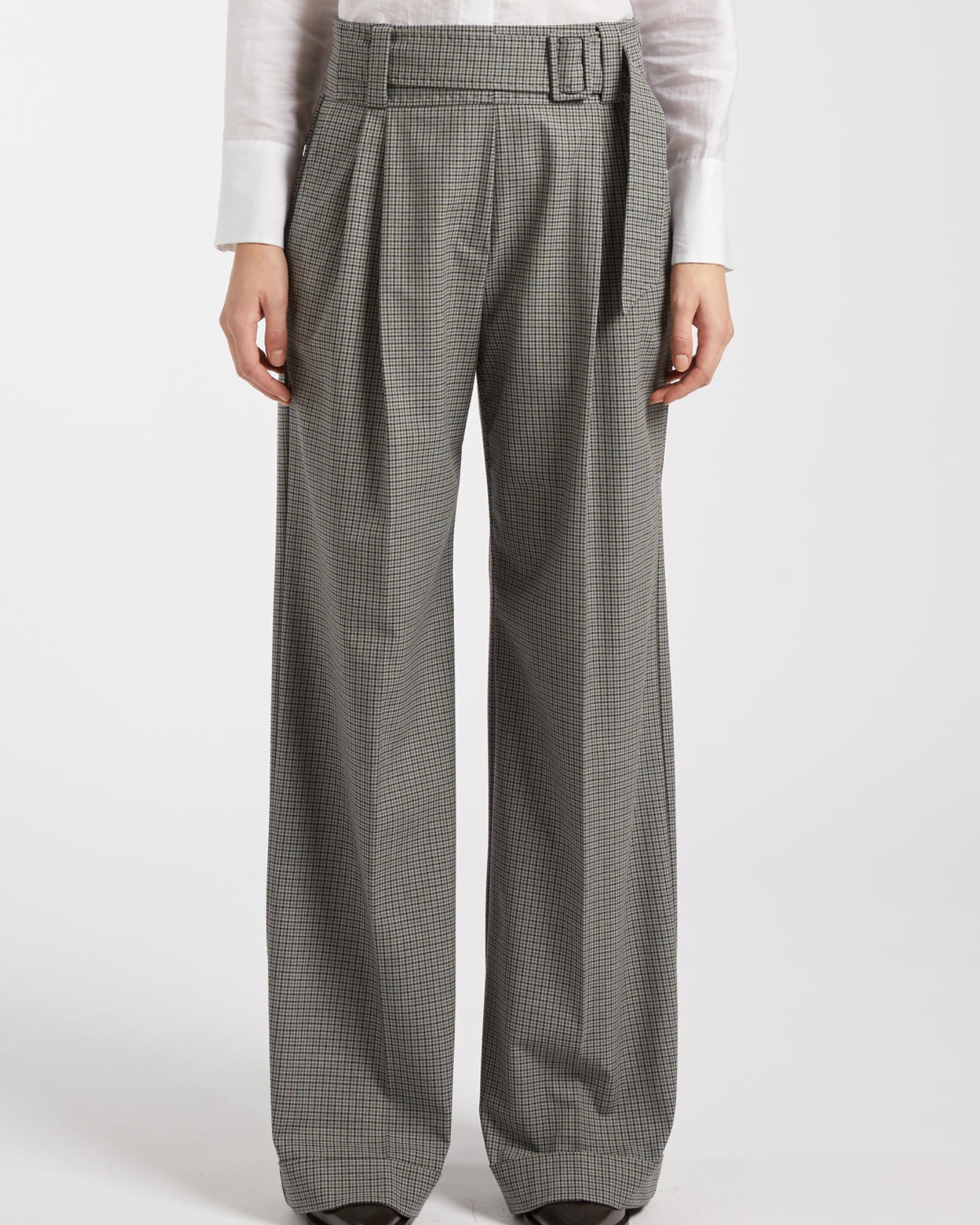 Check Wide Leg Trouser