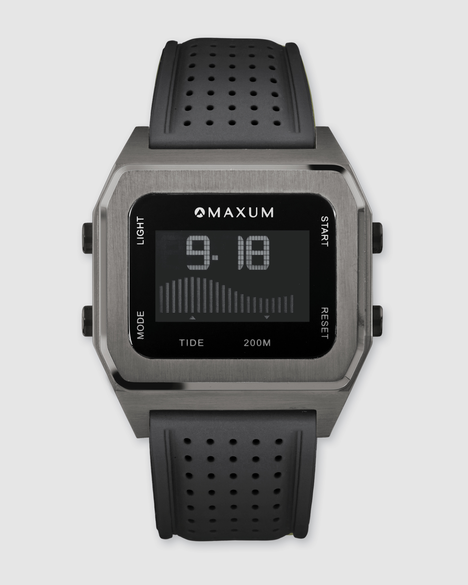 Raglan Tide Watch – Gunmetal Case, Black Dial & Black Silicone Strap