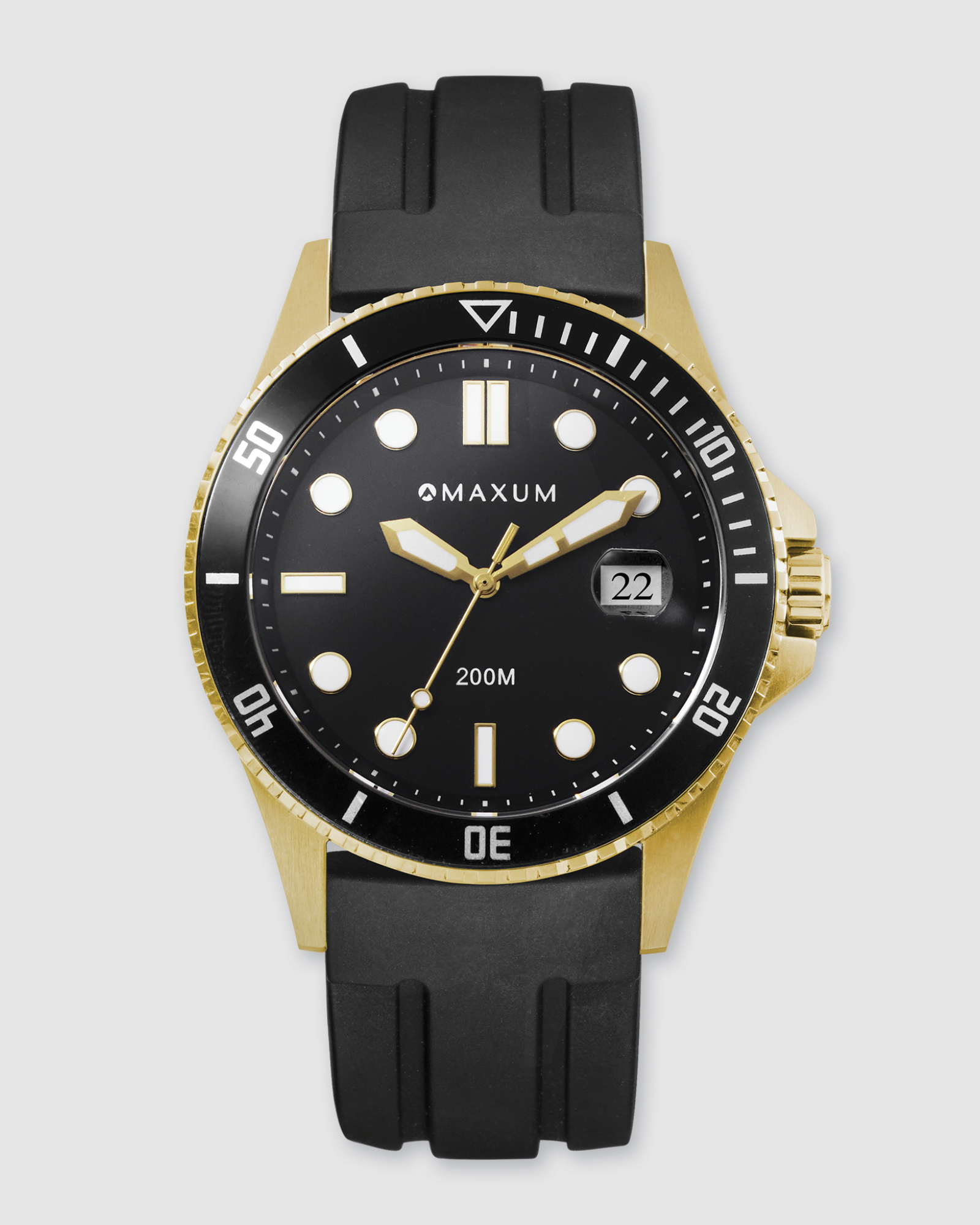 Prince Black Dial, Gold Case & Black Silicone Band