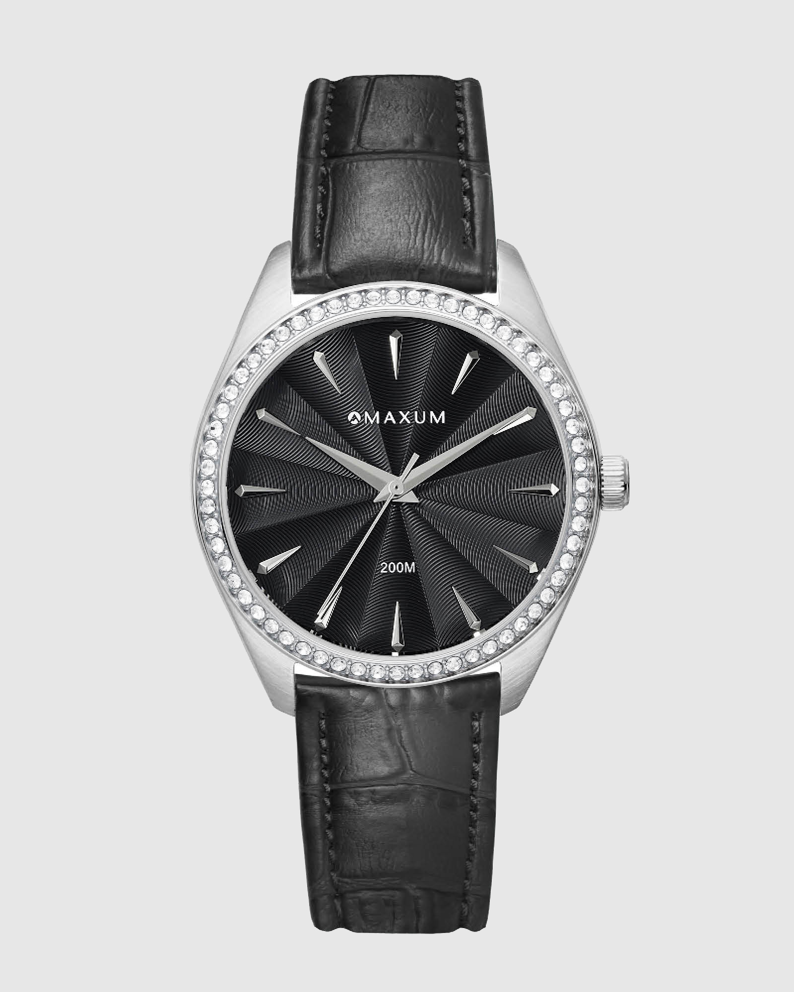 Sydney - Black Dial, Silver Tone Case & Black Leather Band