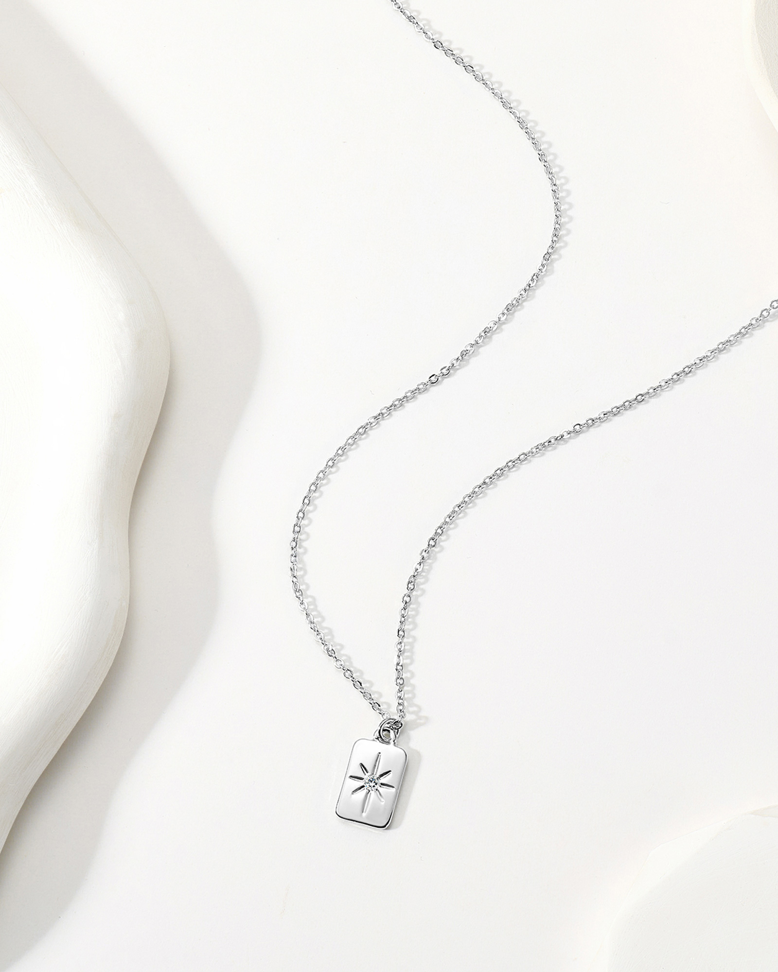 True North Bar Necklace - Silver Plated