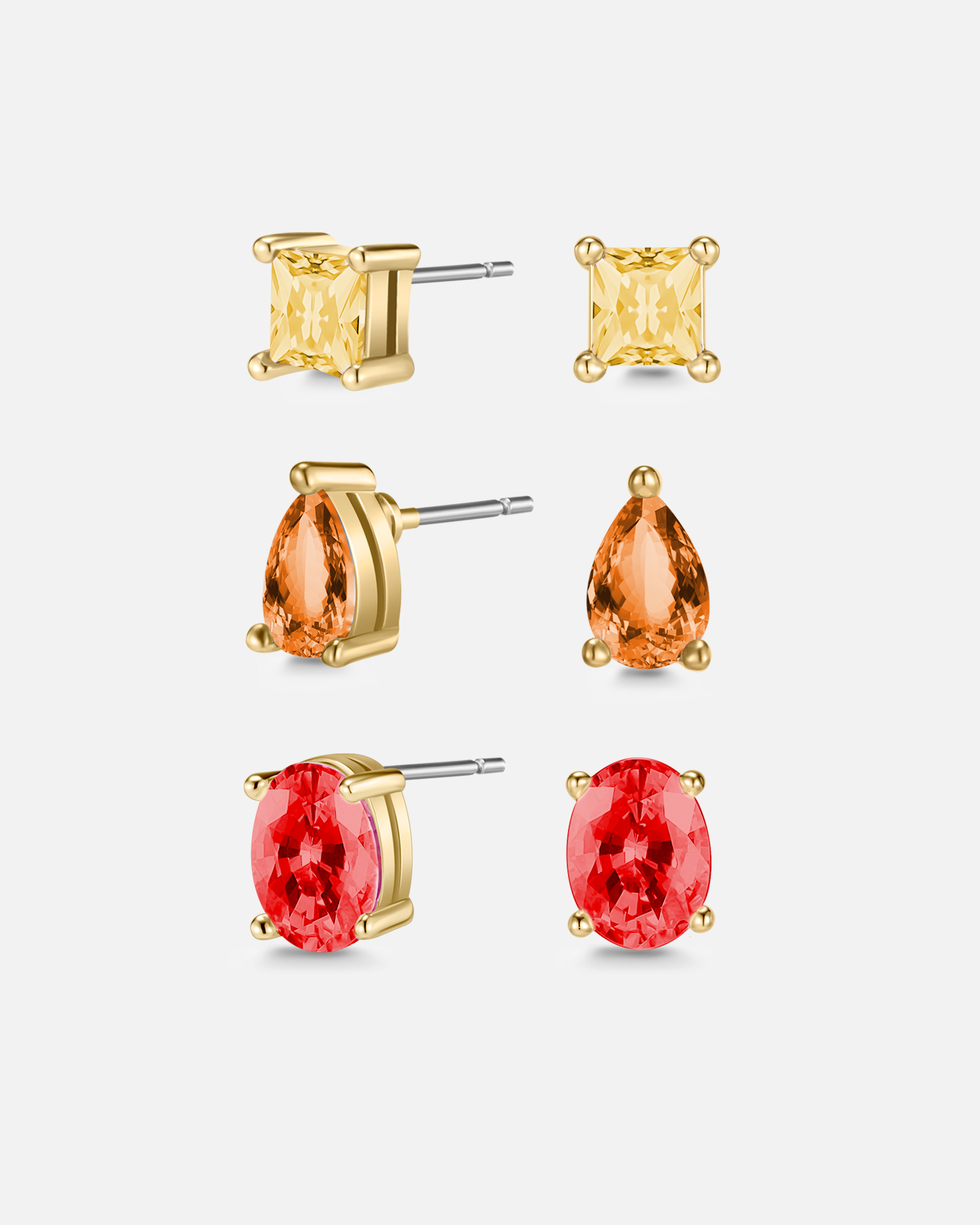 Blaze Earrings Set - 18K Gold Plated