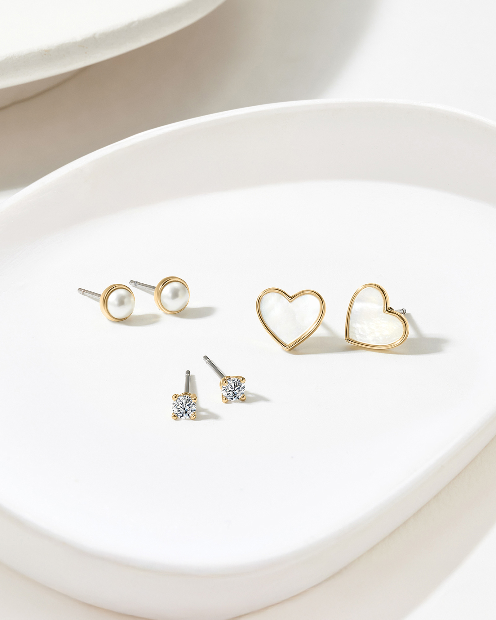 Starlight Trio Earrings Set - 18K Gold Plated