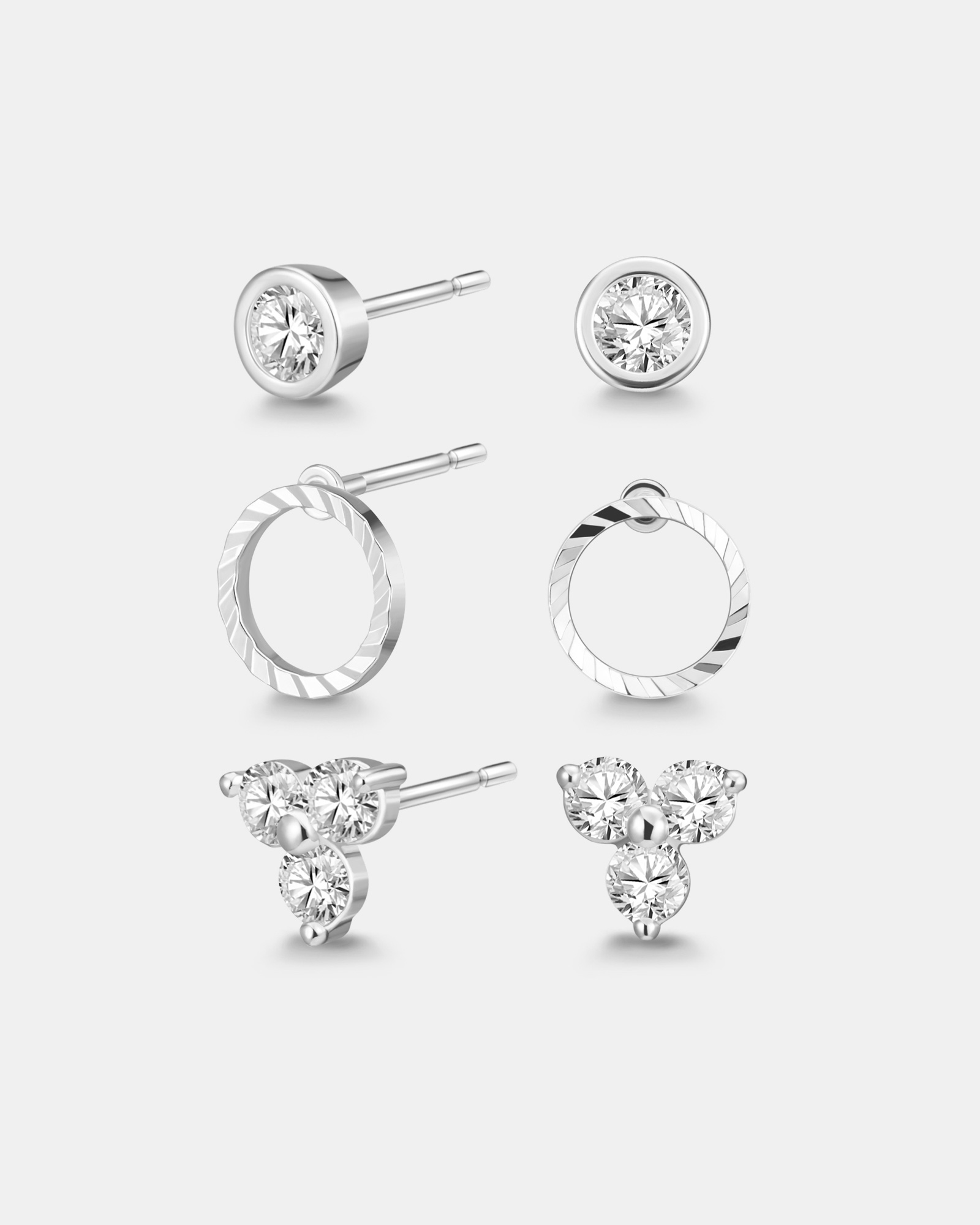 The Luminous Earrings Set - Silver Plated