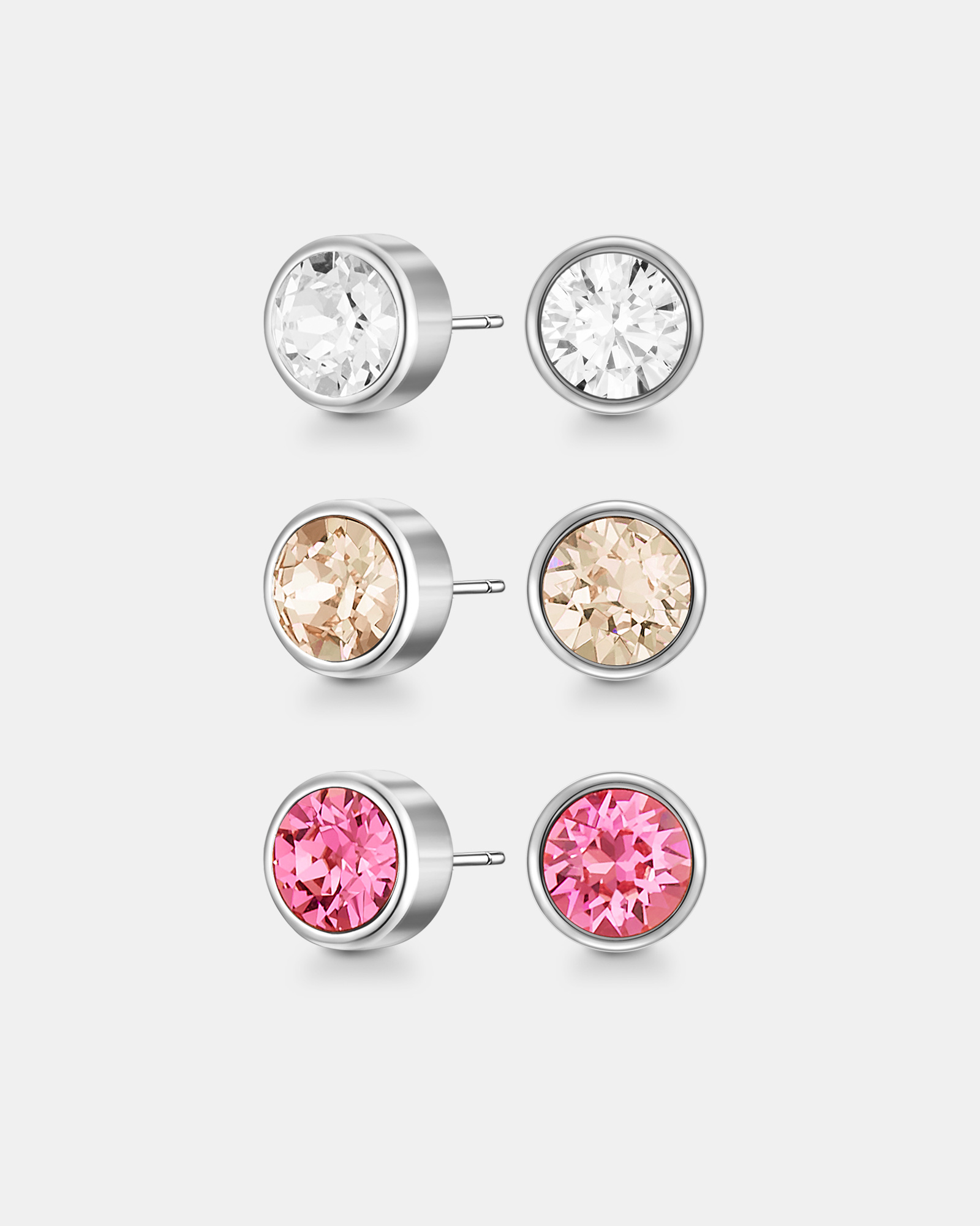 Cutesy Earrings Set - Silver Plated