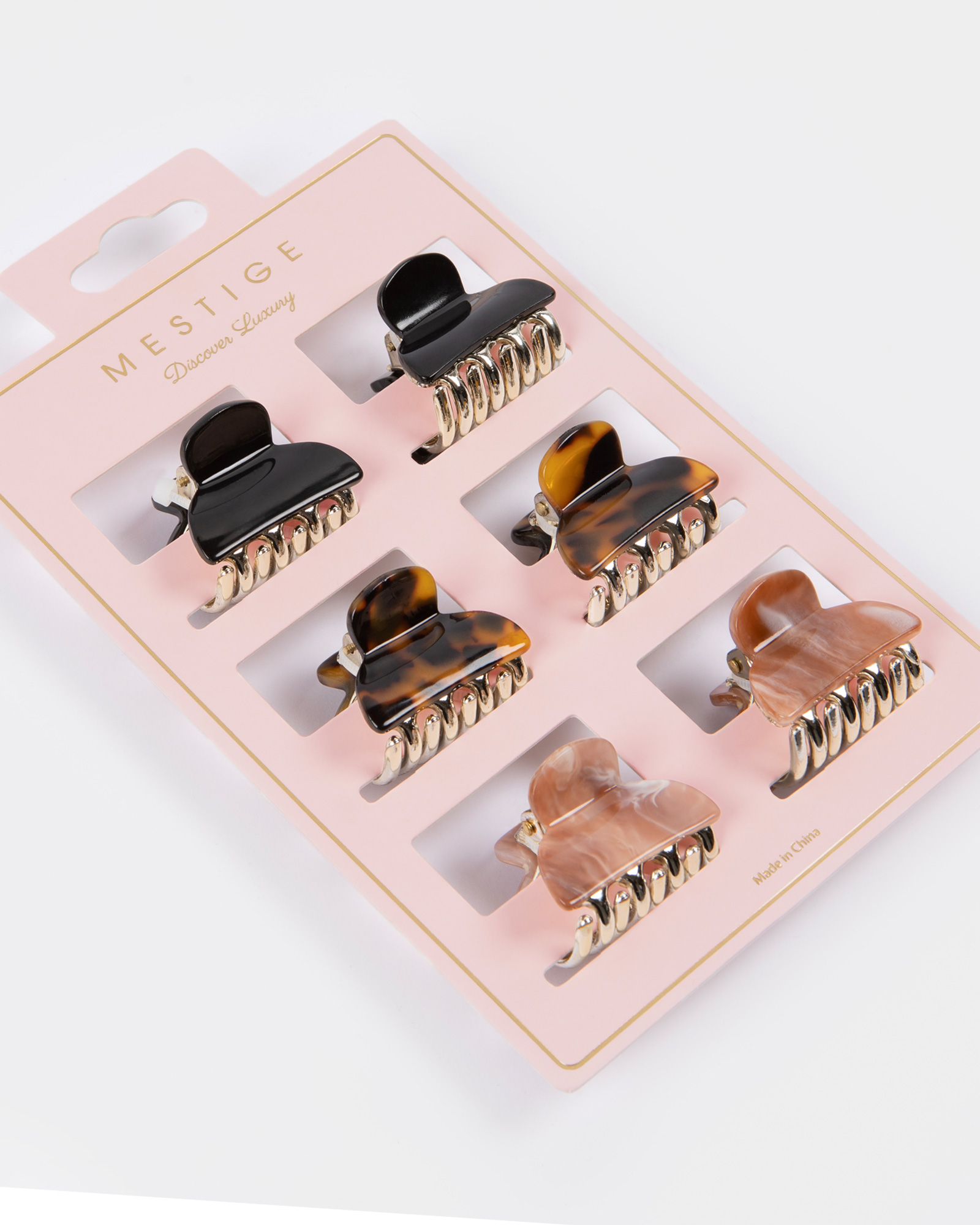 Jet Set Mini Acetate Claw Hair Clip - 6 Pack