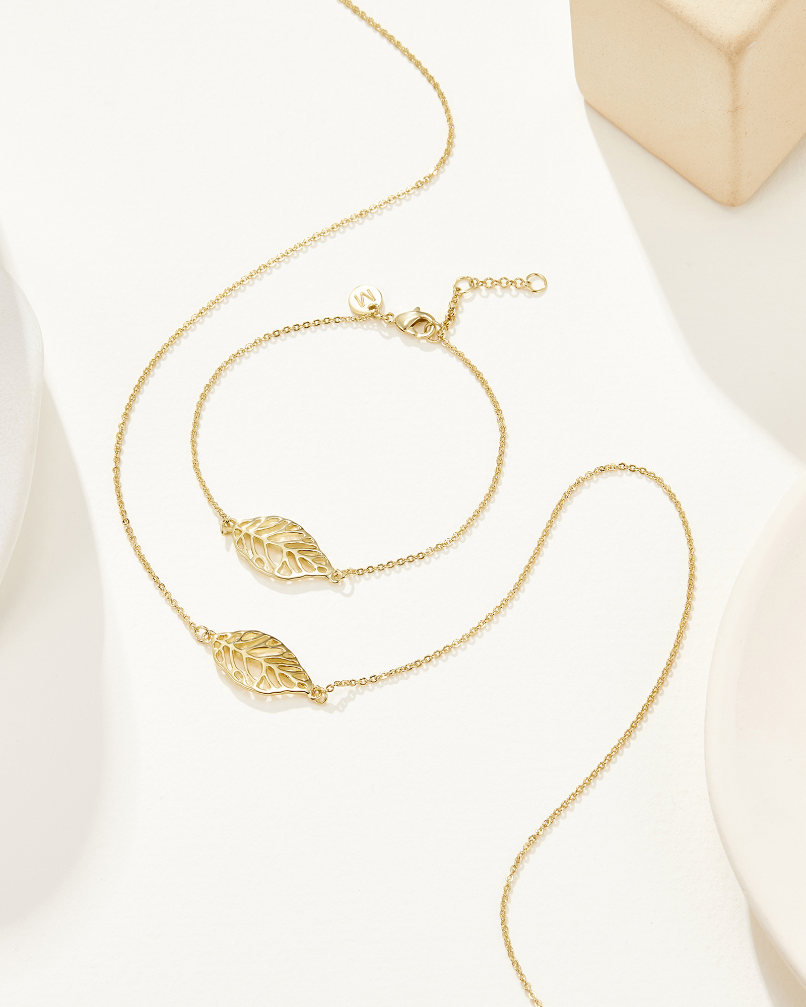 Flourish Necklace & Bracelet Set - 18K Gold Plated