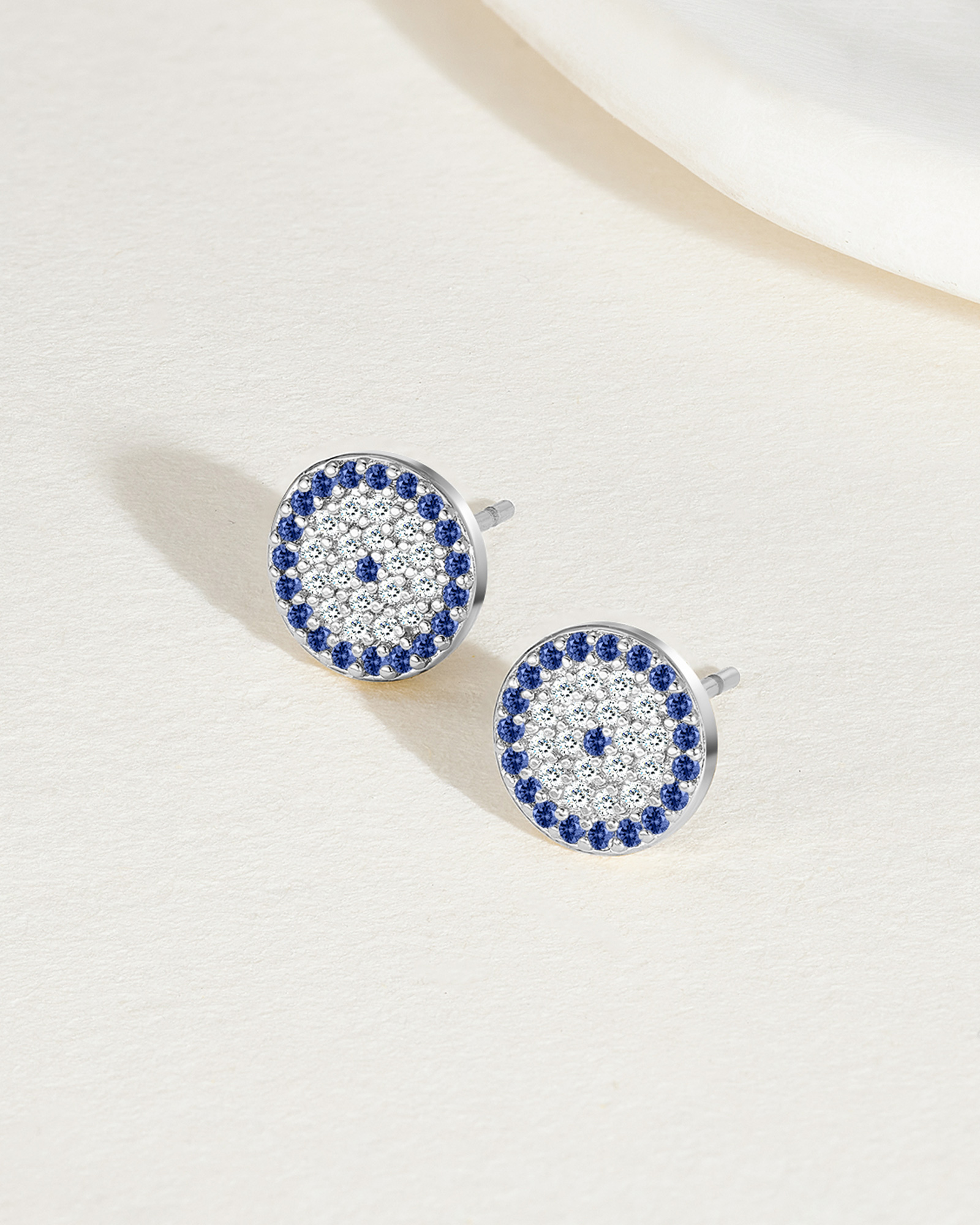 Aura Evil Eye Earrings - Silver Plated