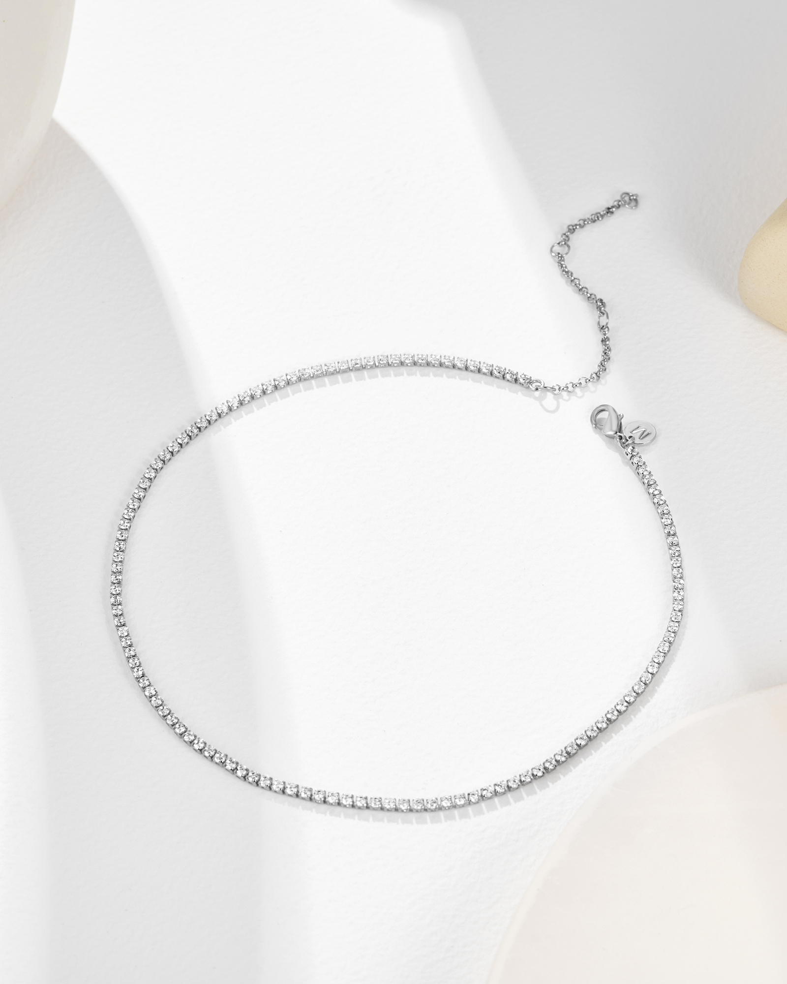Faye Tennis Choker - Silver Plated