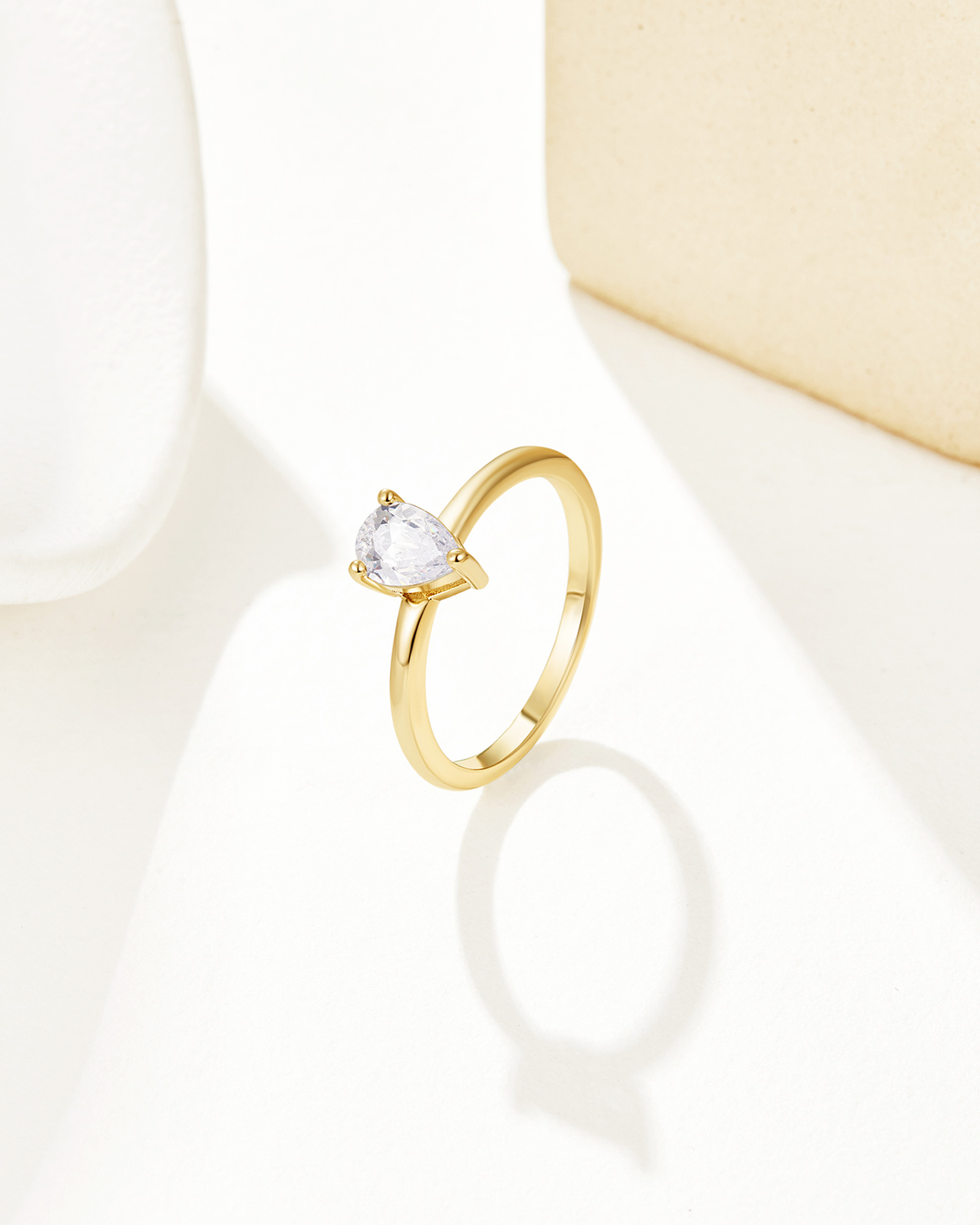 Pear Cut Evie Ring - 18K Gold Plated
