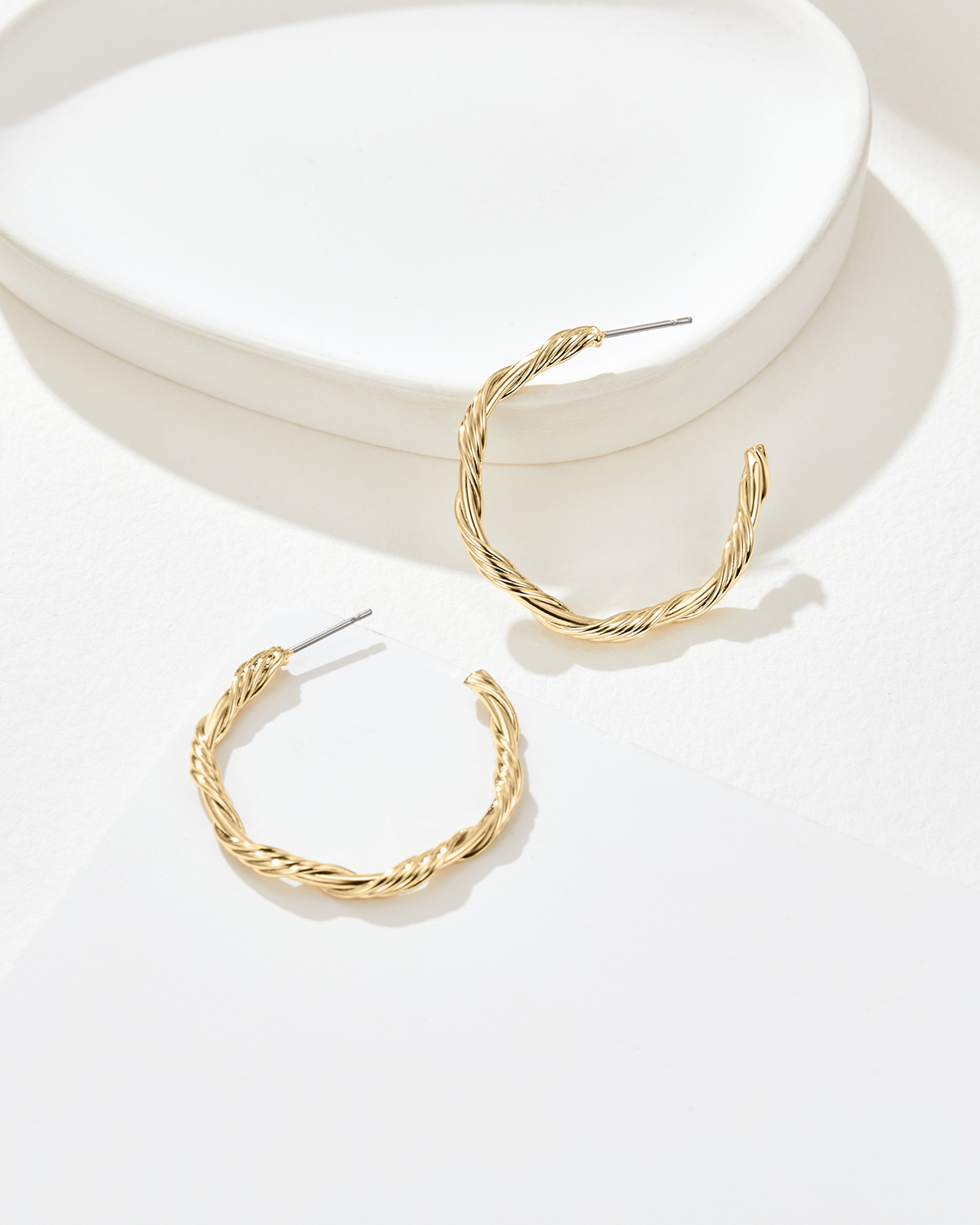 Solar Twist Hoops 30mm - 18K Gold Plated