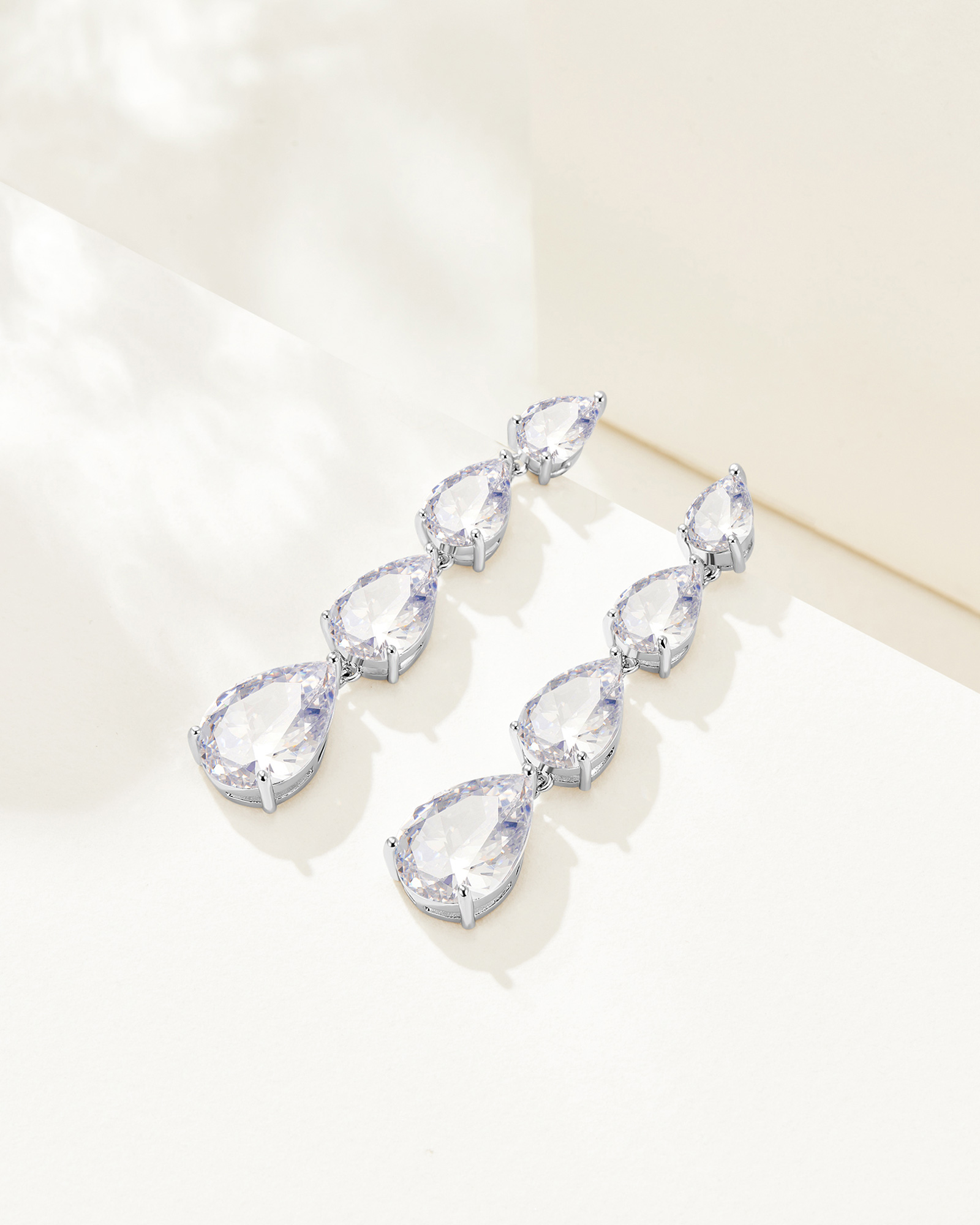 Provence Pear Drop Earrings - Silver Plated
