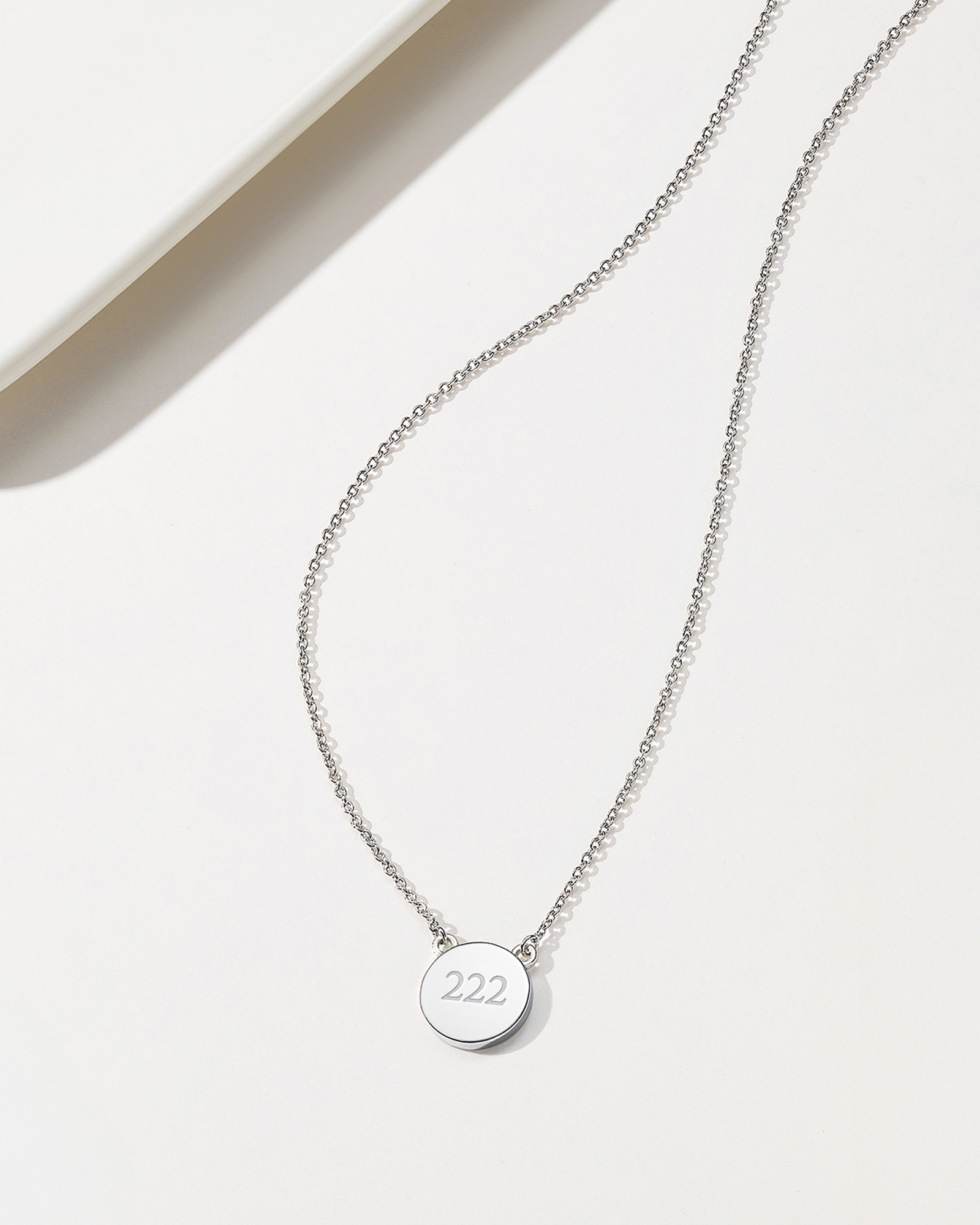 Angel Number Necklace 222 - Silver Plated
