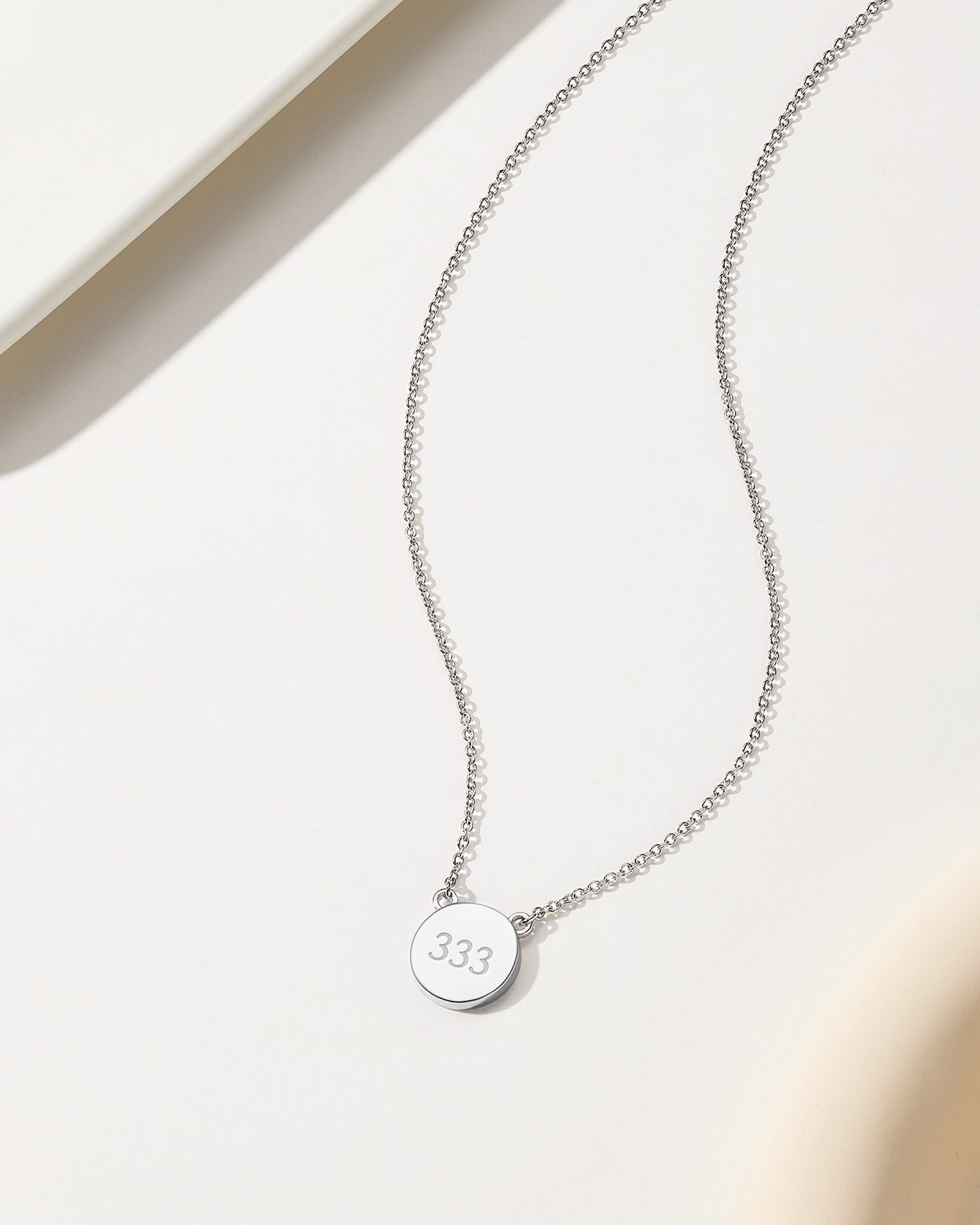 Angel Number Necklace 333 - Silver Plated