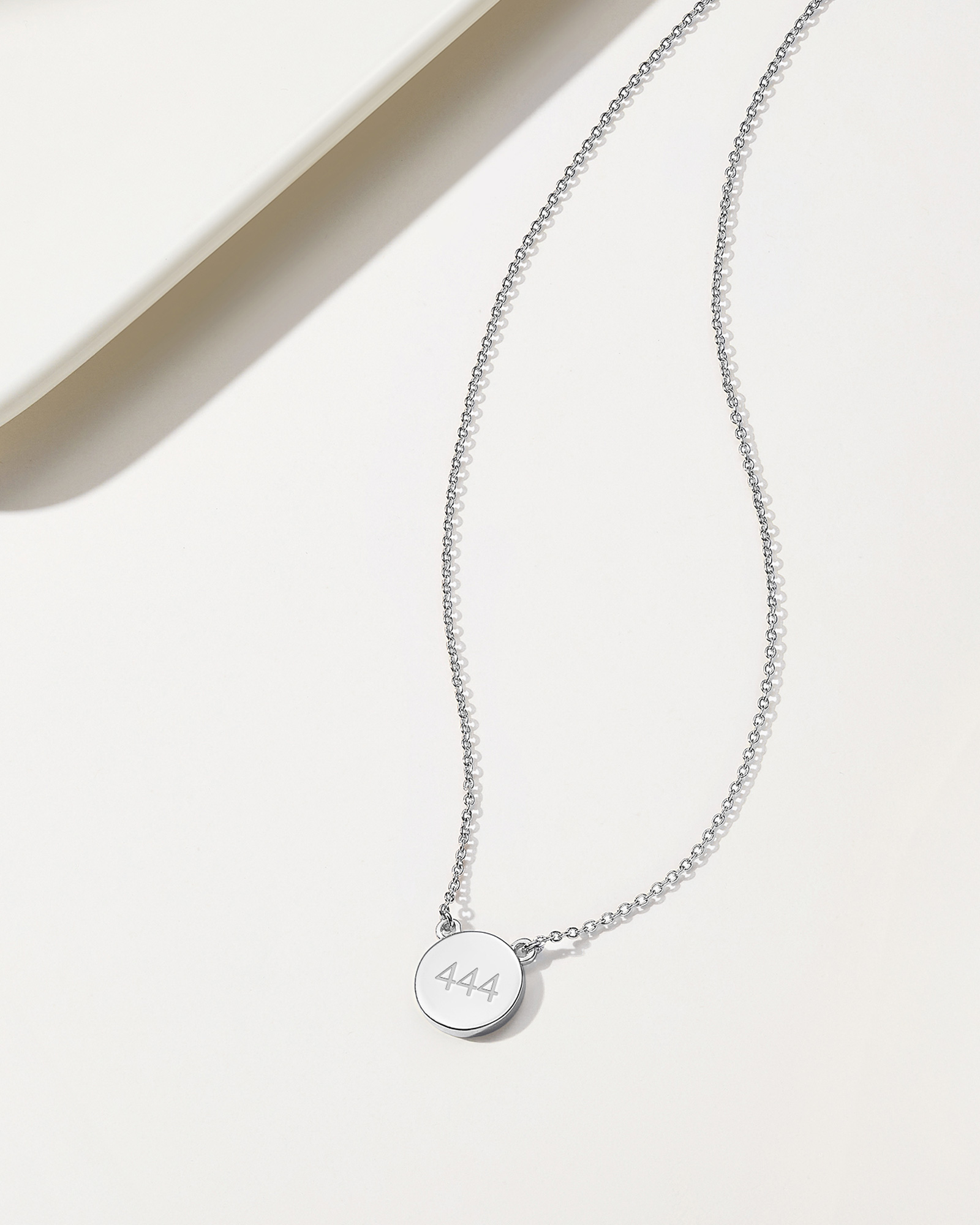 Angel Number Necklace 444 - Silver Plated