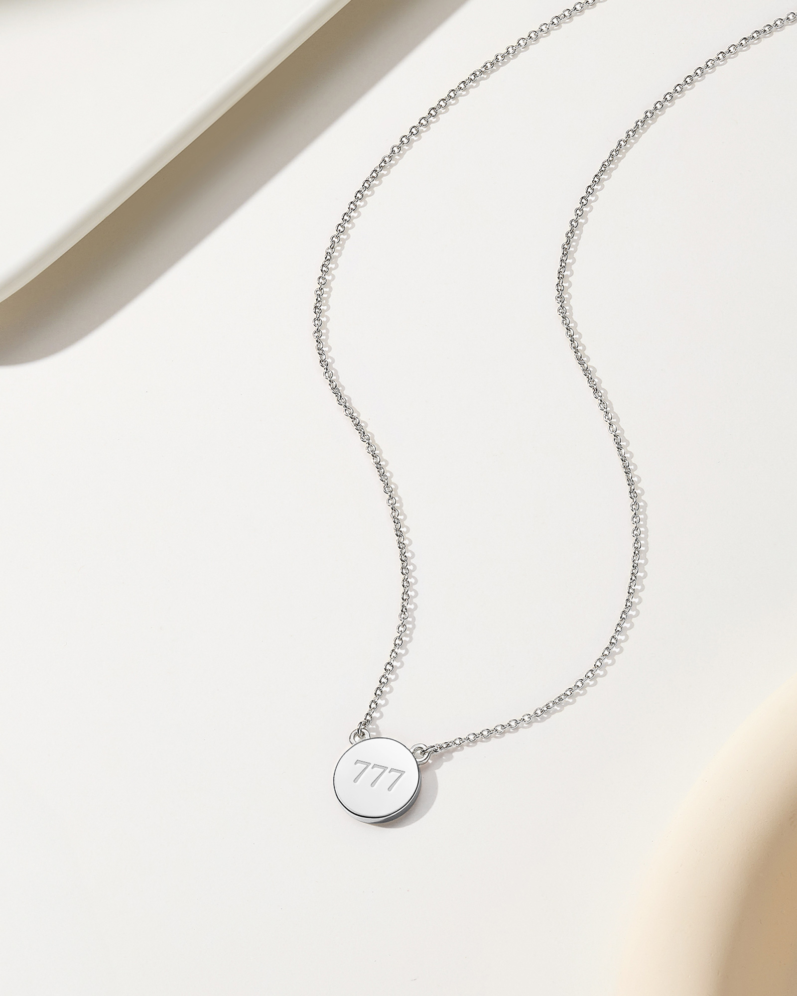 Angel Number Necklace 777 - Silver Plated