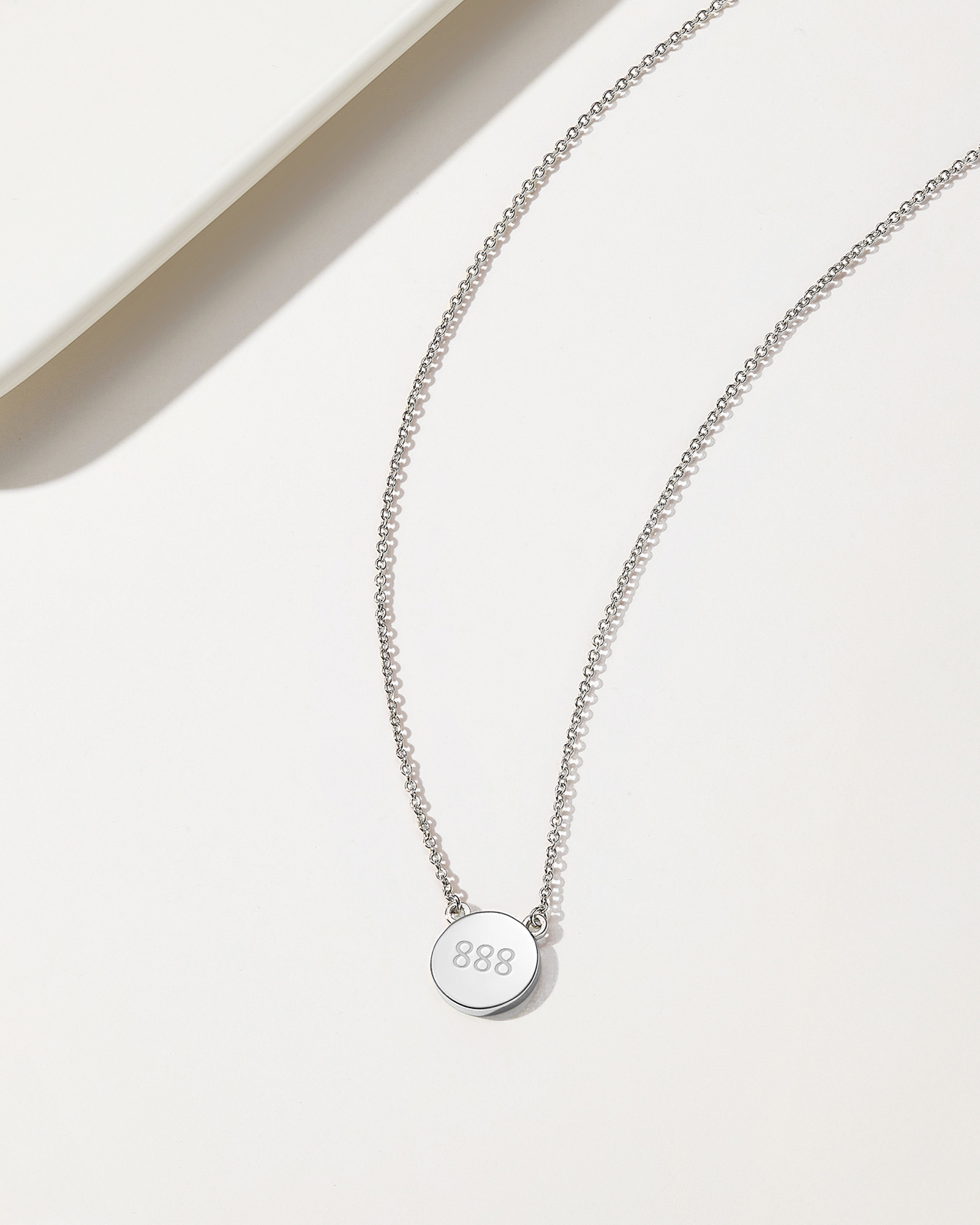 Angel Number Necklace 888 - Silver Plated