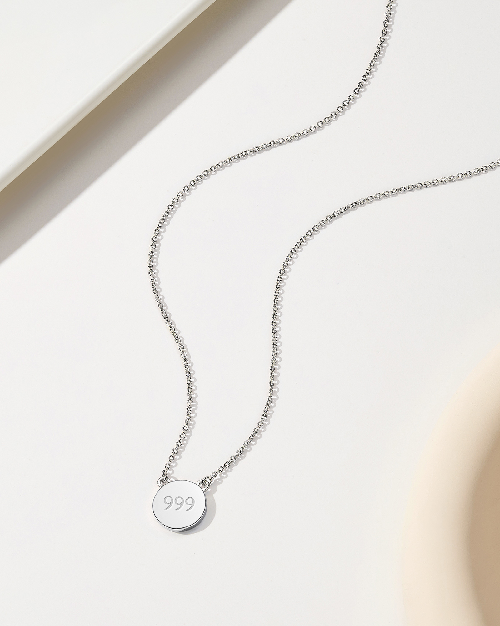 Angel Number Necklace 999 - Silver Plated