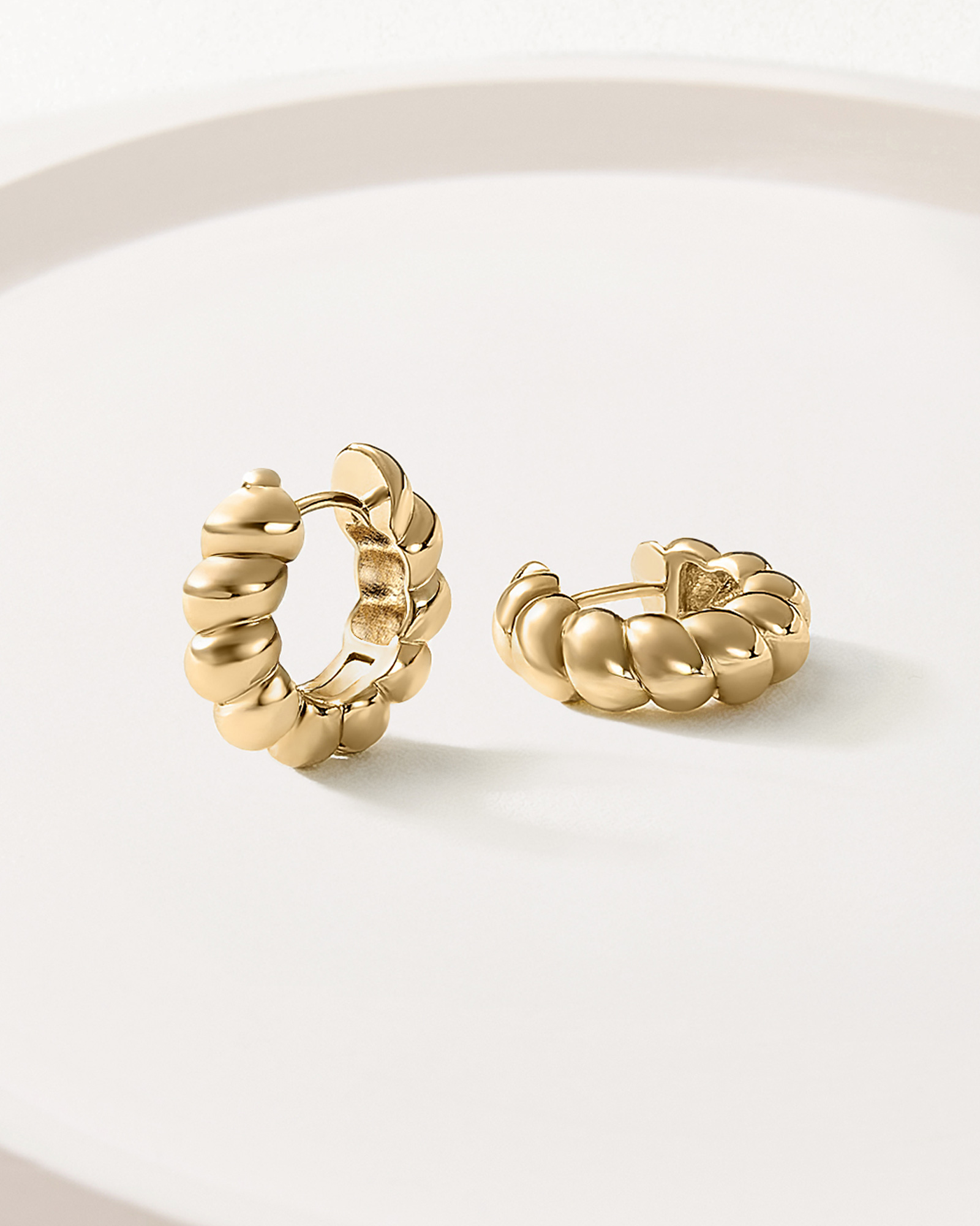 Celeste Bead Hoops - 18K Gold Plated