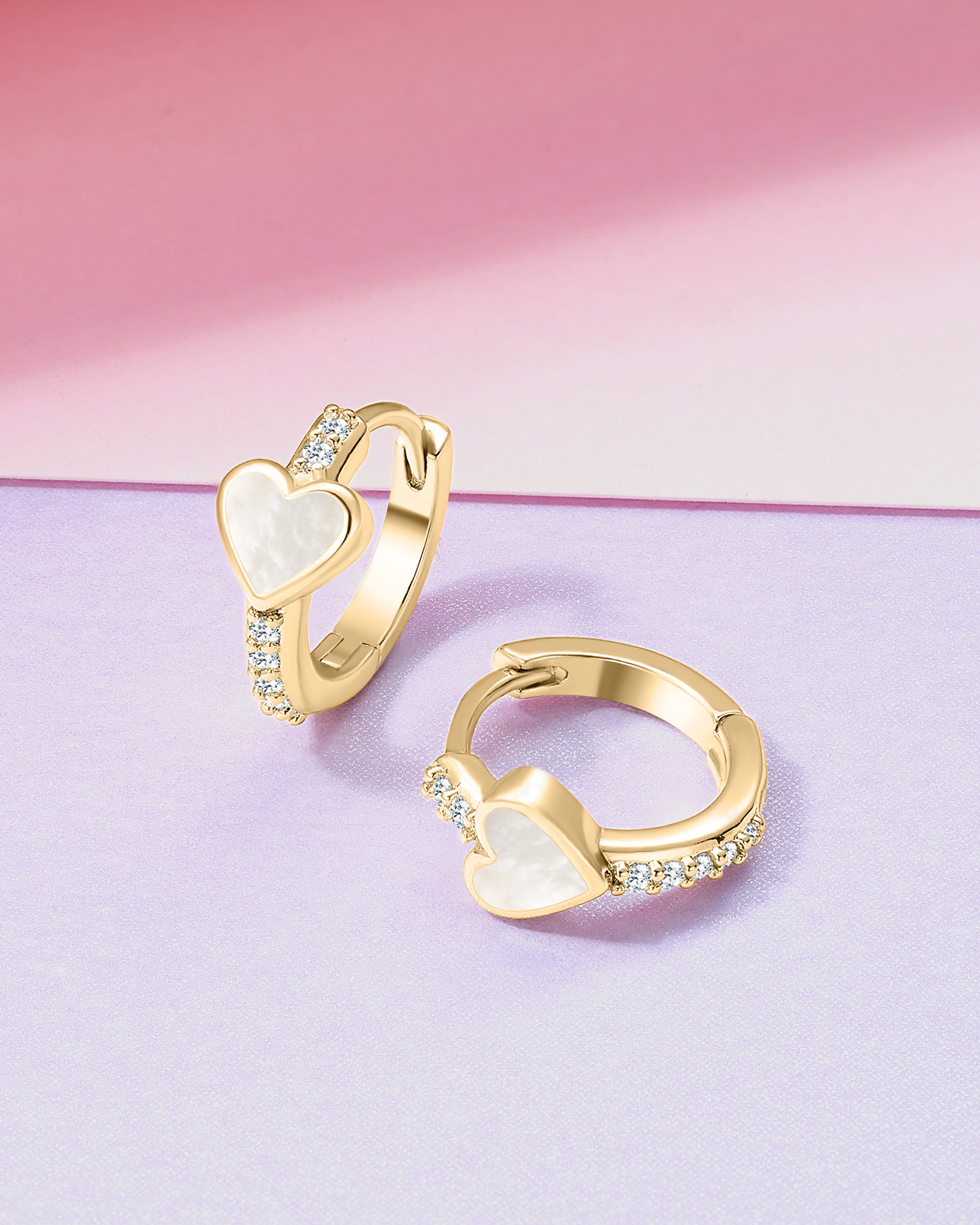 Amour Heart Hoops - 18K Gold Plated