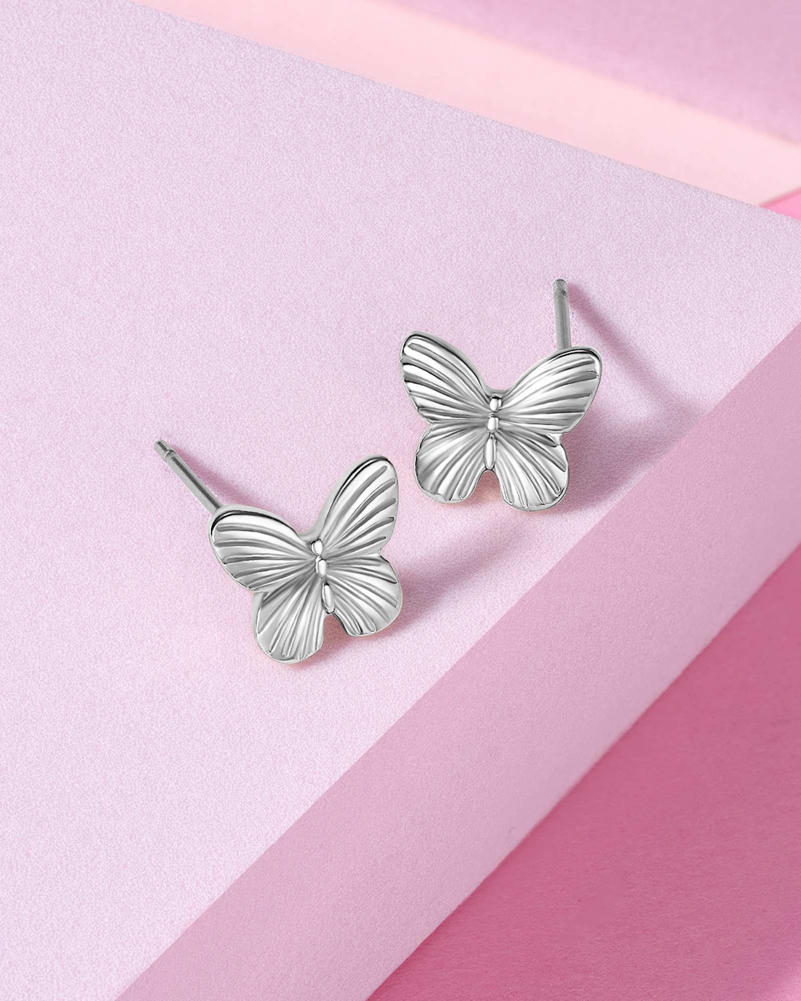 Bella Butterfly Earrings - Silver Plated