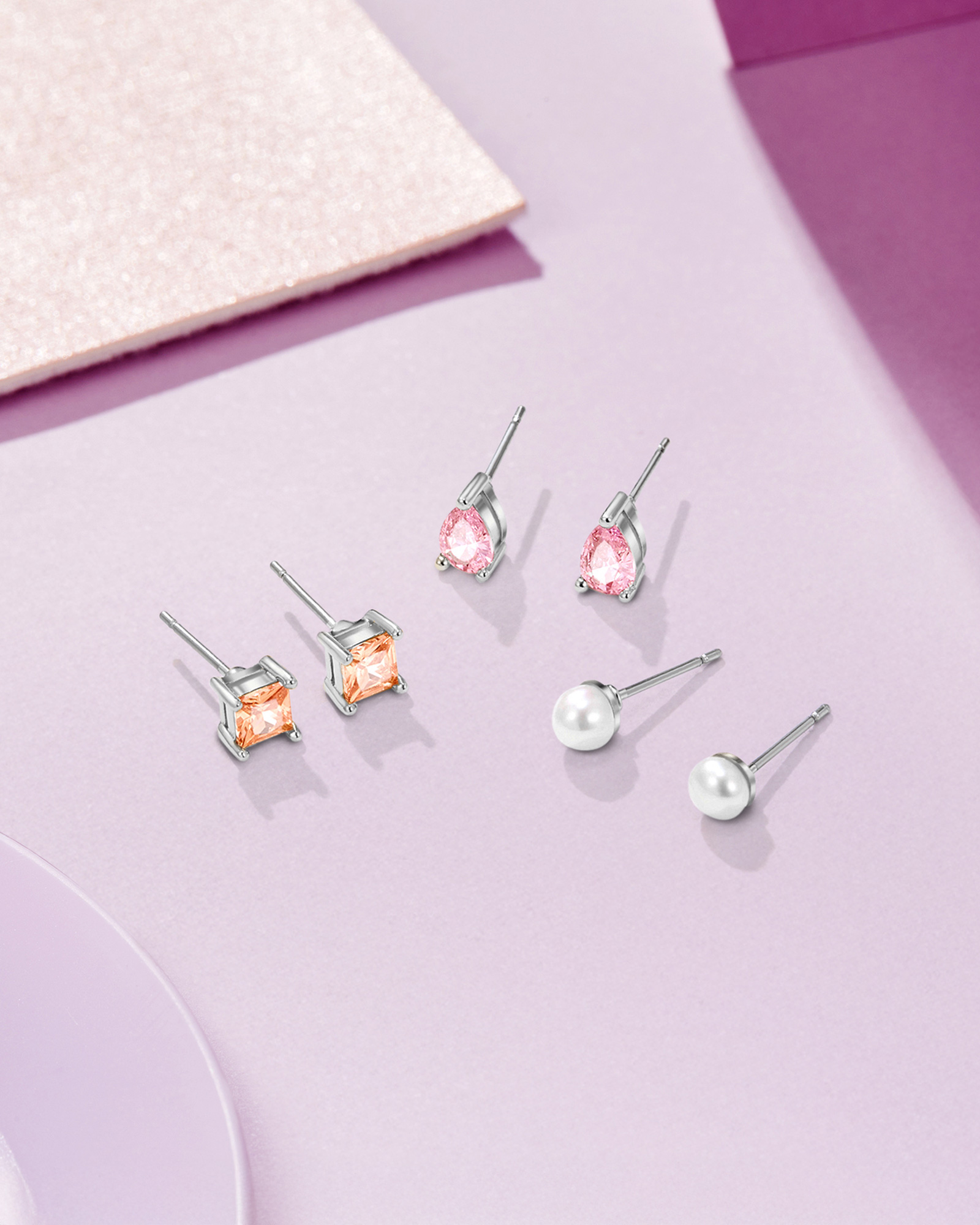 Pearl and Pastel Set - Silver Plated