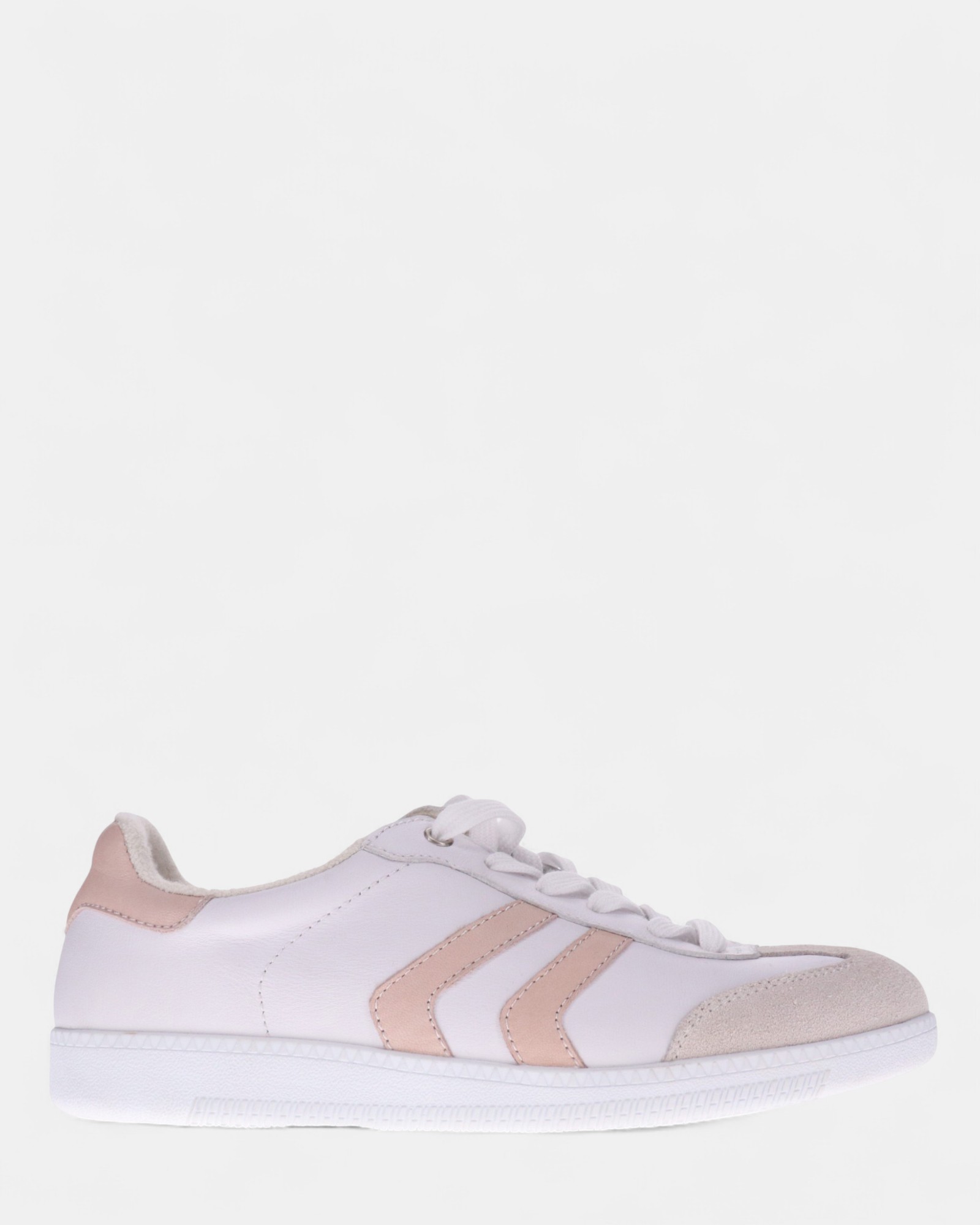 Ramona Lace-Up Casual Sneaker - White/Blush