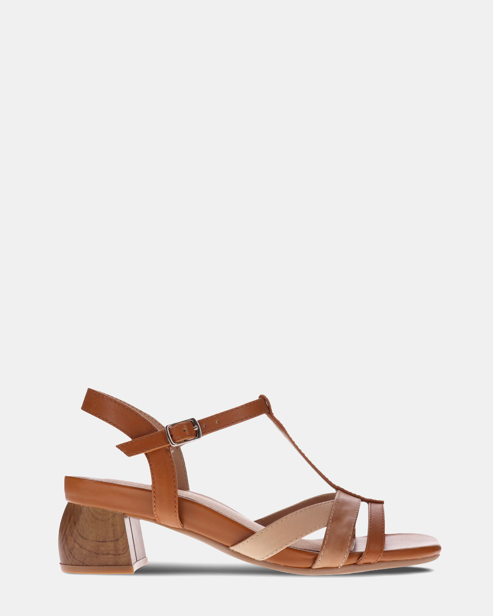 Yass Heeled Sandal - Tan Multi