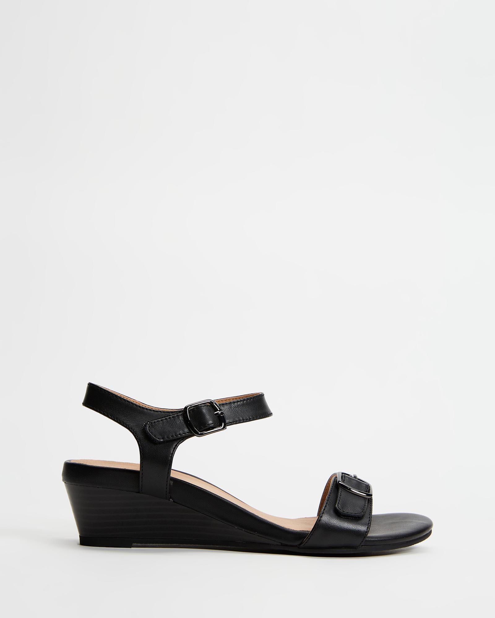 Nadia Wedge Sandal - Black