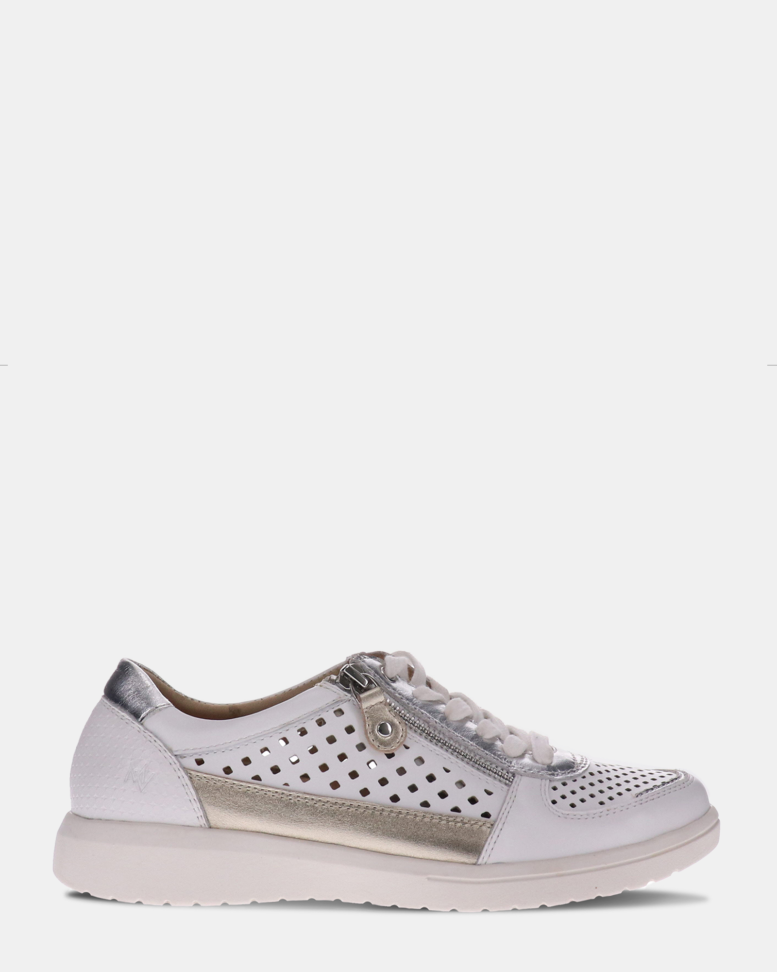 Baxley Zip Casual Sneaker - White/Silver