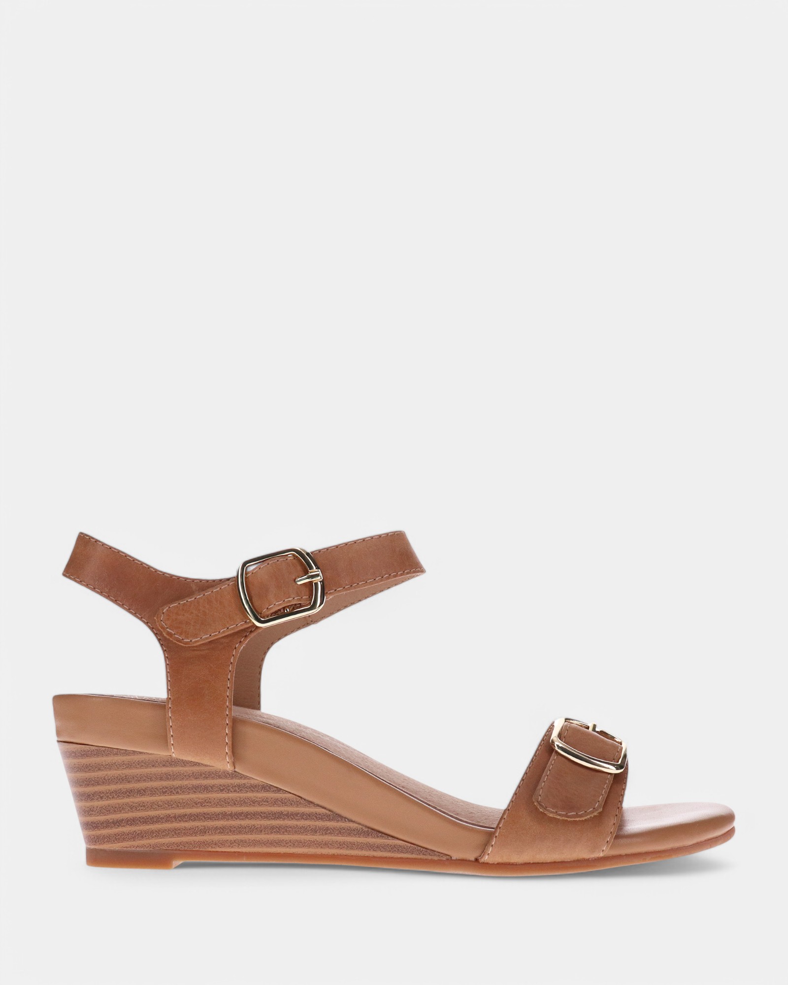 Nadia Wedge Sandal - Pebble