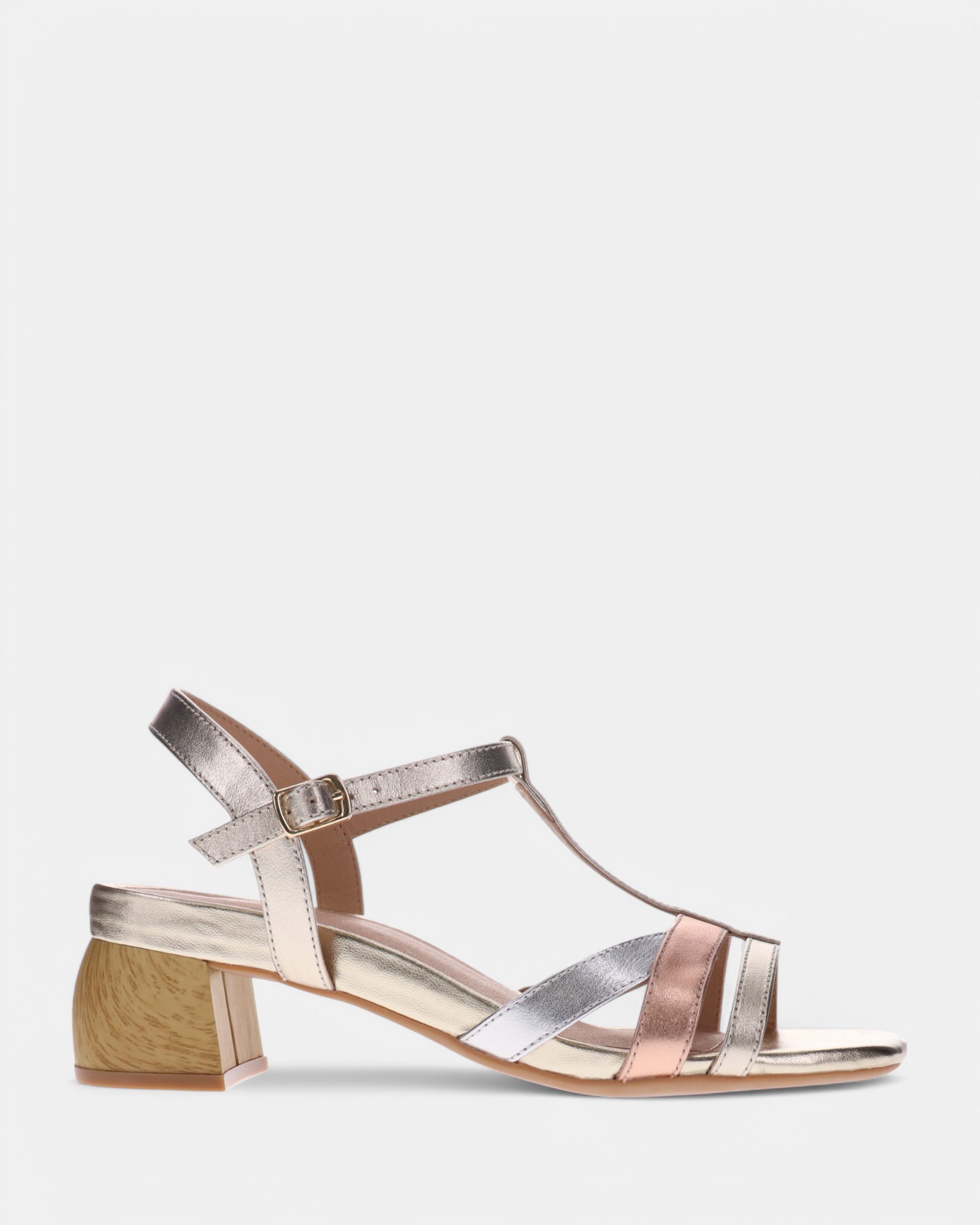 Yass Heeled Sandal - Champagne Multi