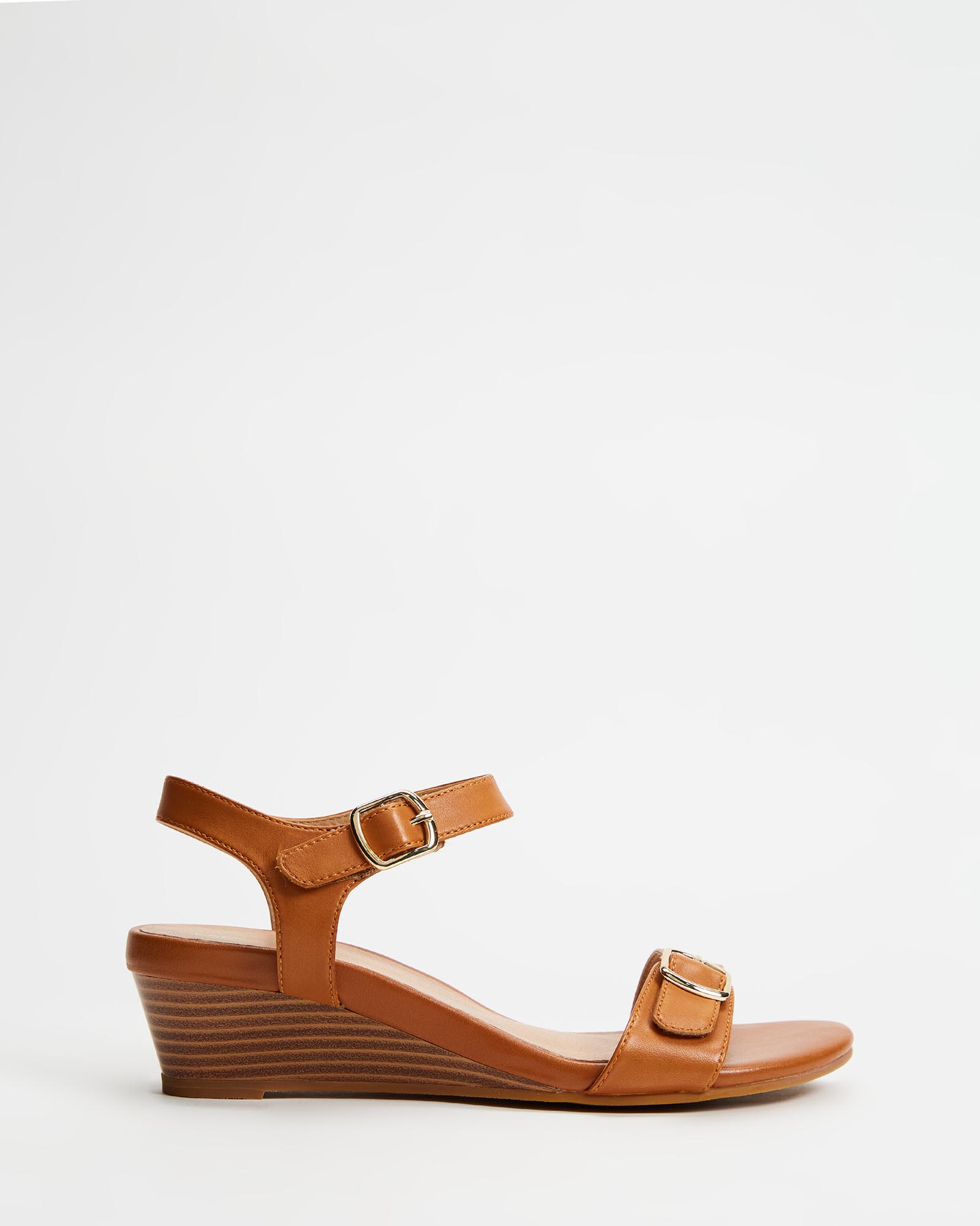 Nadia Wedge Sandal - Tan