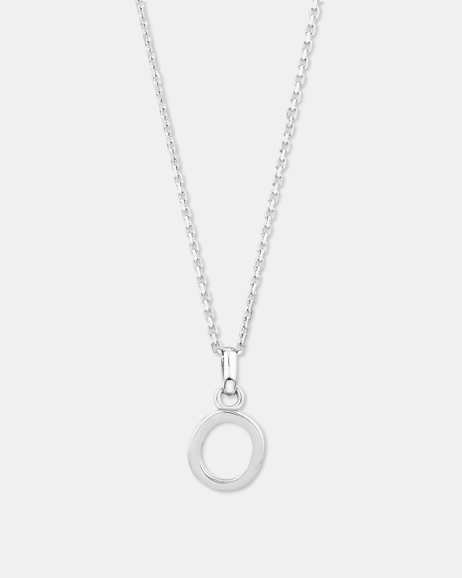 "O" Initial Pendant in Sterling Silver