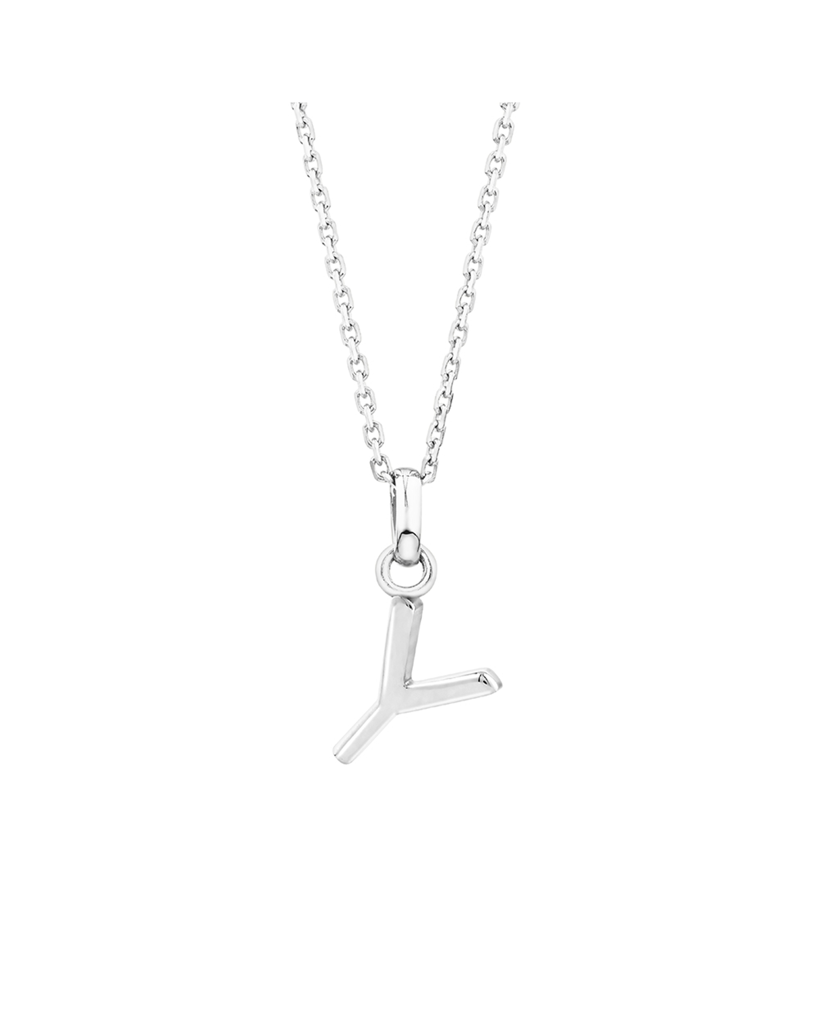 "Y" Initial Pendant in Sterling Silver