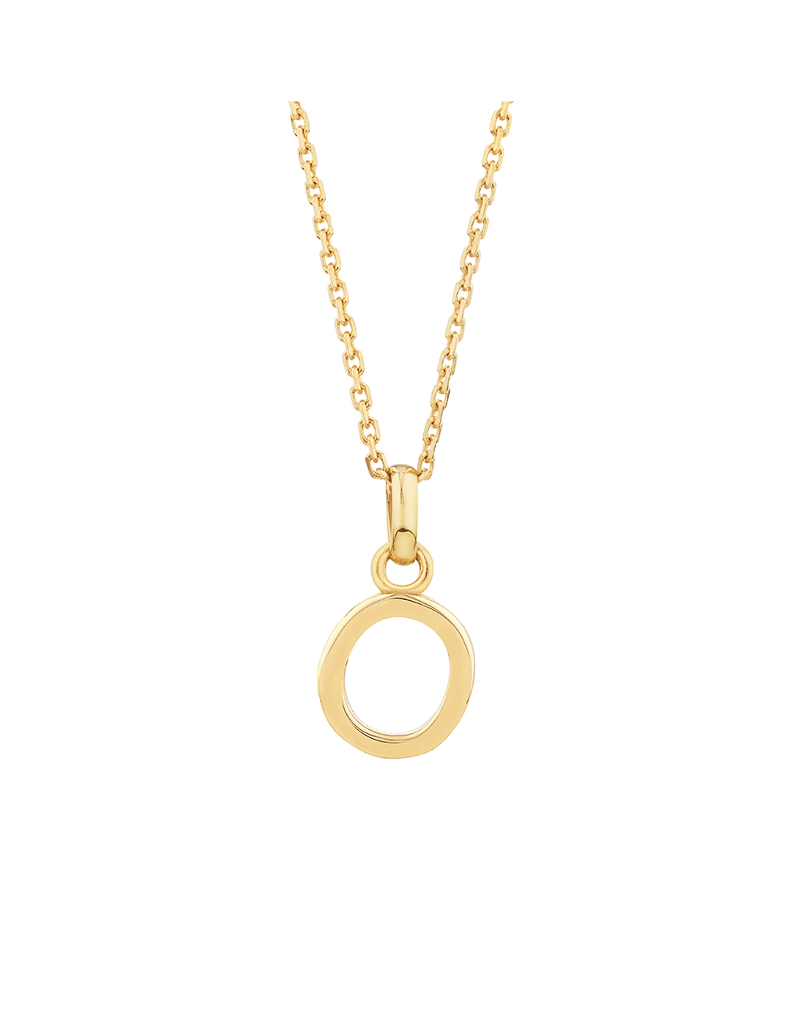 O Initial Pendant in 10kt Yellow Gold