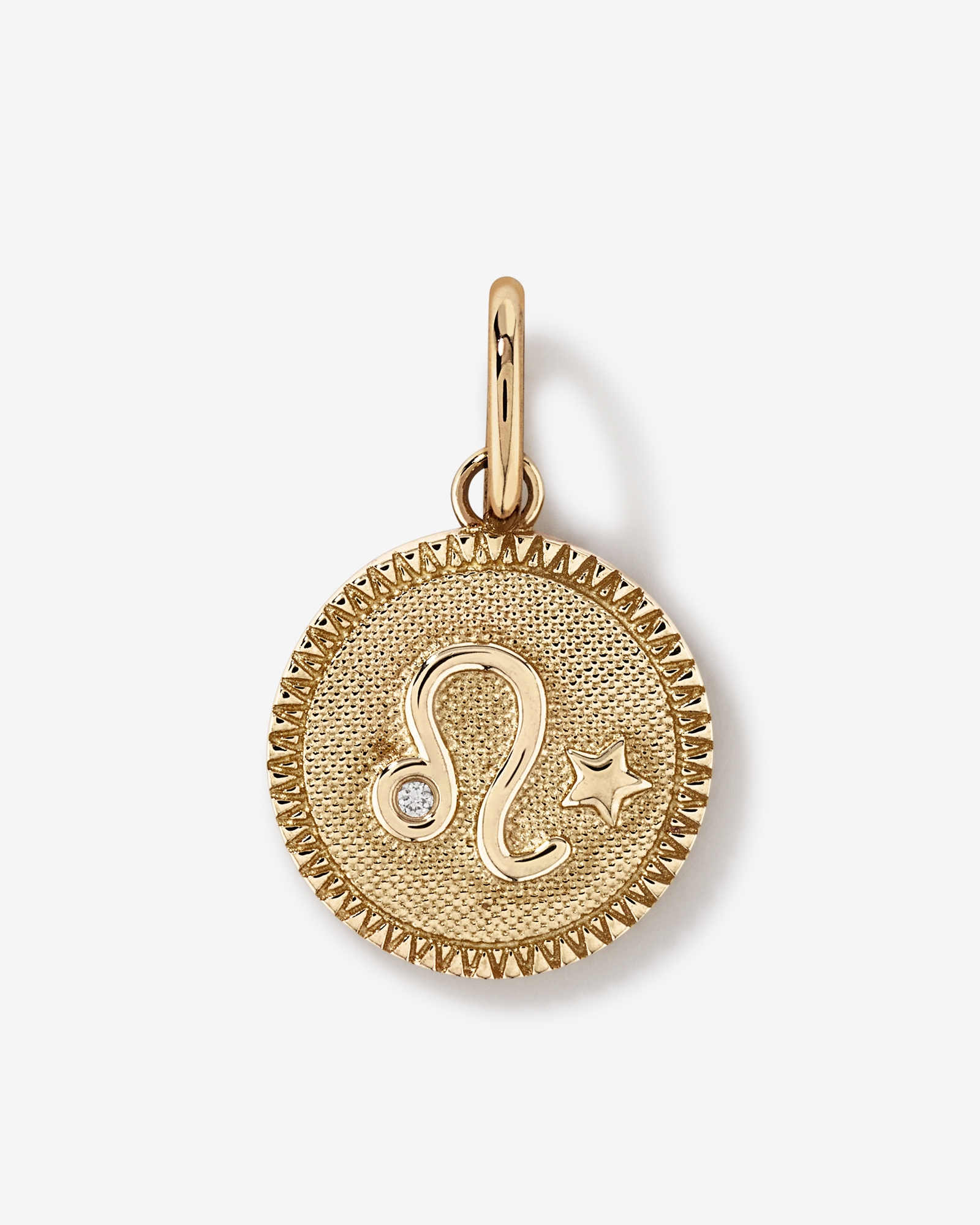 Diamond Accent Leo Zodiac Pendant in 10kt Yellow Gold