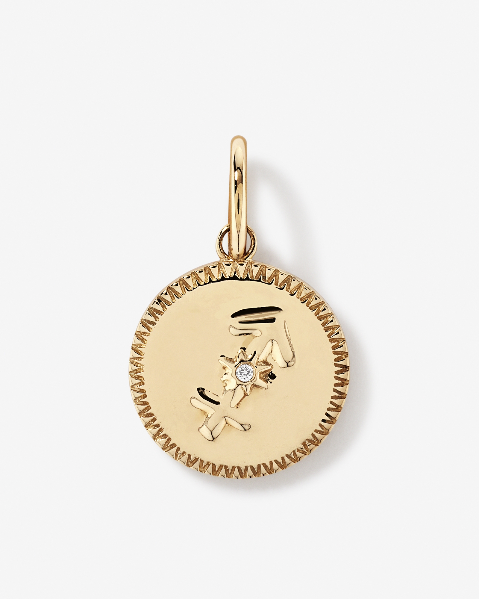 Diamond Accent Sagittarius Zodiac Pendant in 10kt Yellow Gold