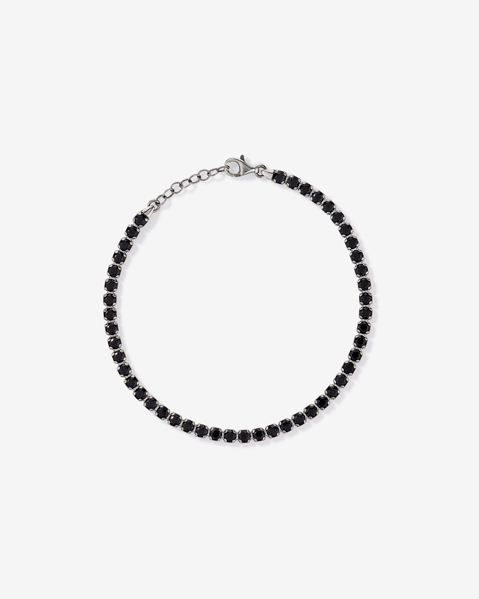 Black Spinel Tennis Bracelet in Sterling Silver