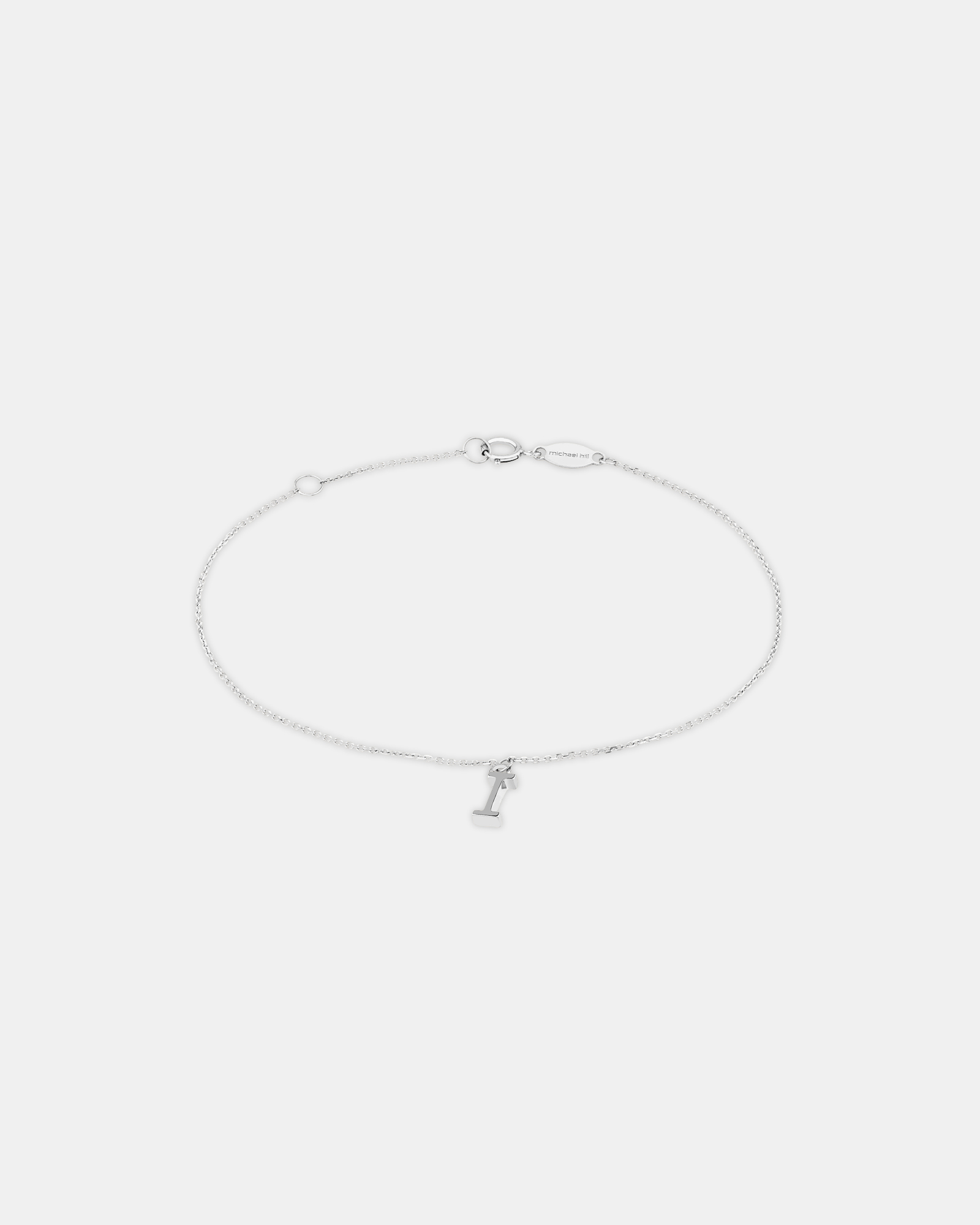 19cm (7.5") I Initial Bracelet in Sterling Silver