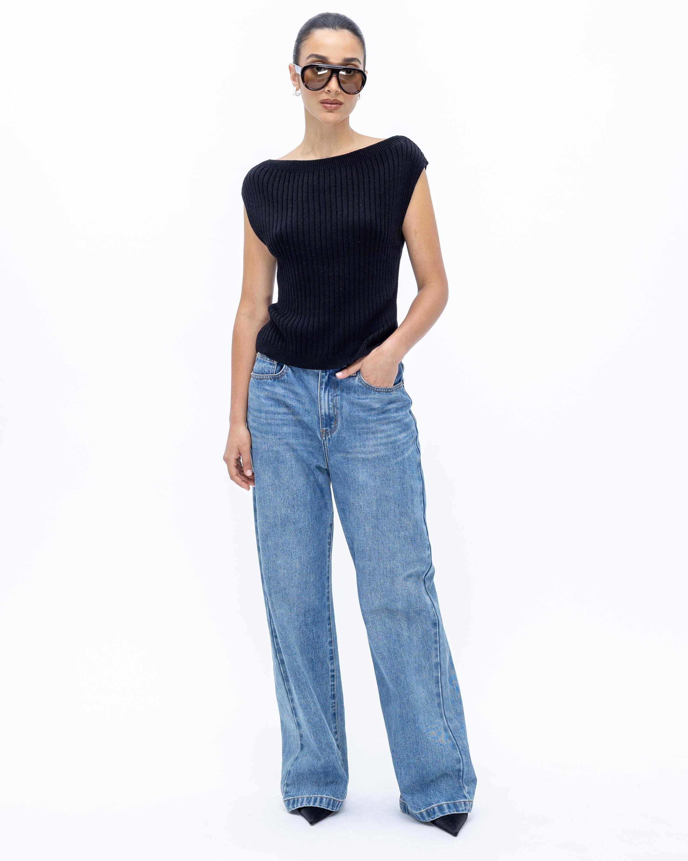 Nalu Organic Cotton Cashmere Blend Knitted Top