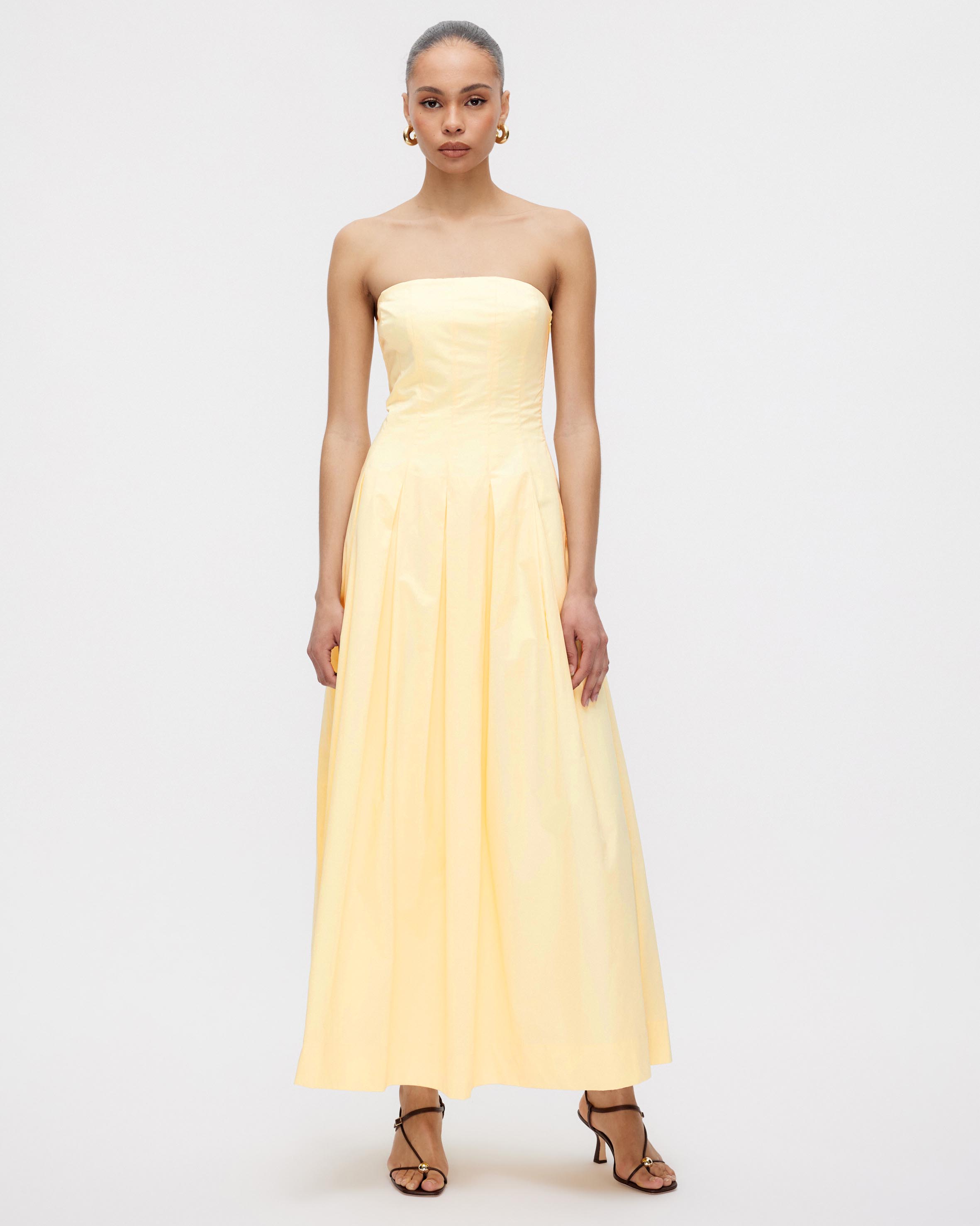 Sableen Pleated Maxi Dress