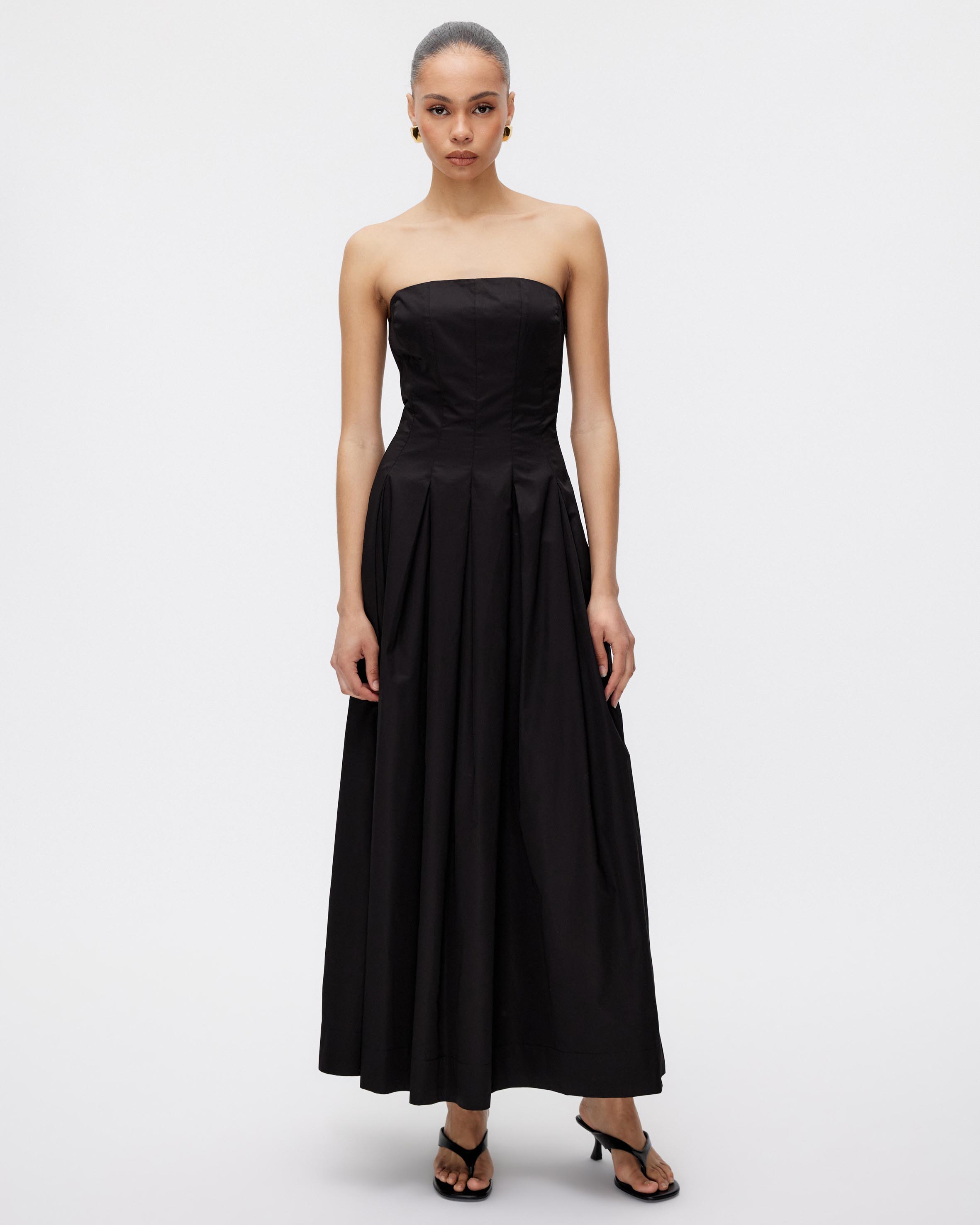 Sableen Pleated Maxi Dress