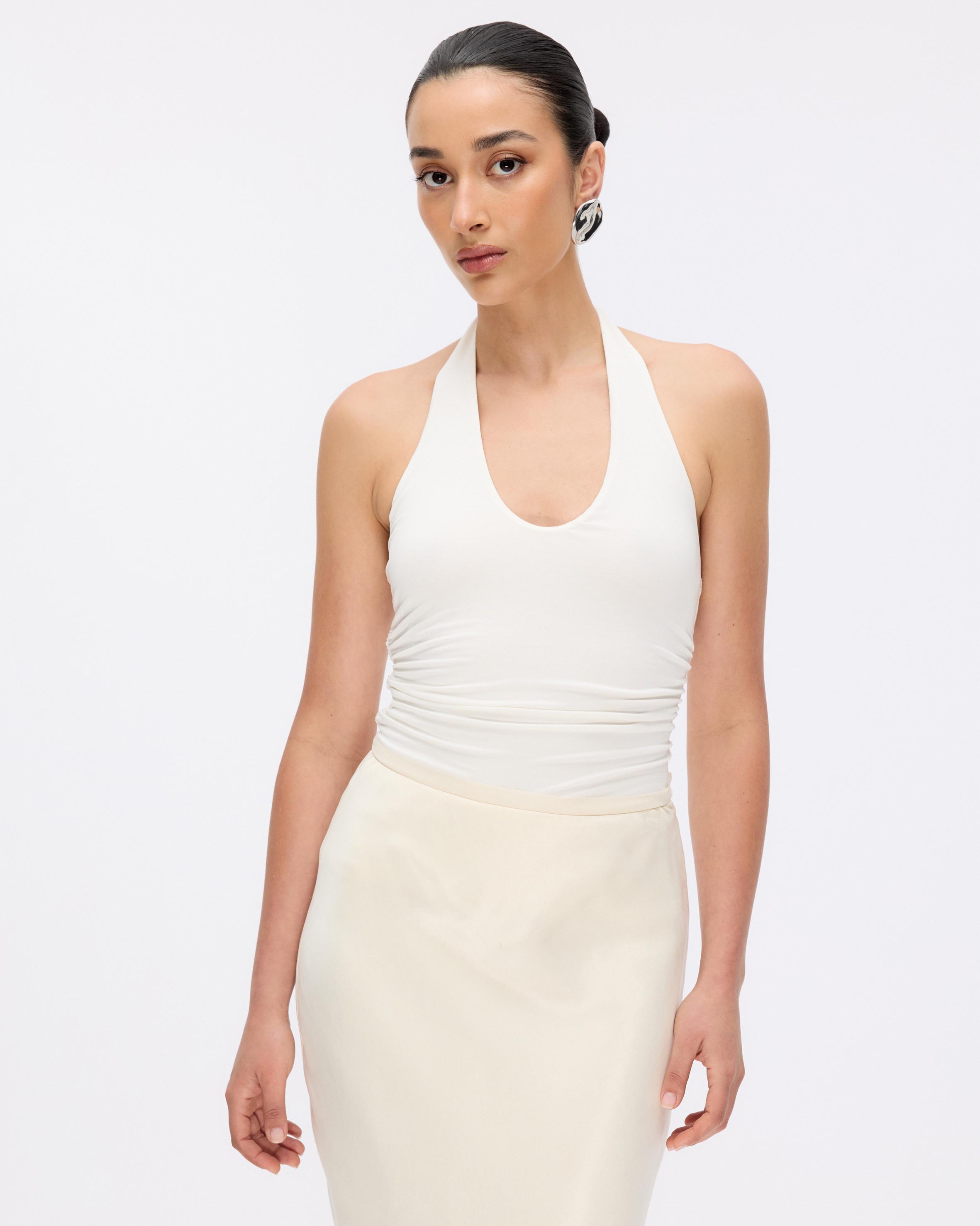 Hazel Halter Neck Jersey Top