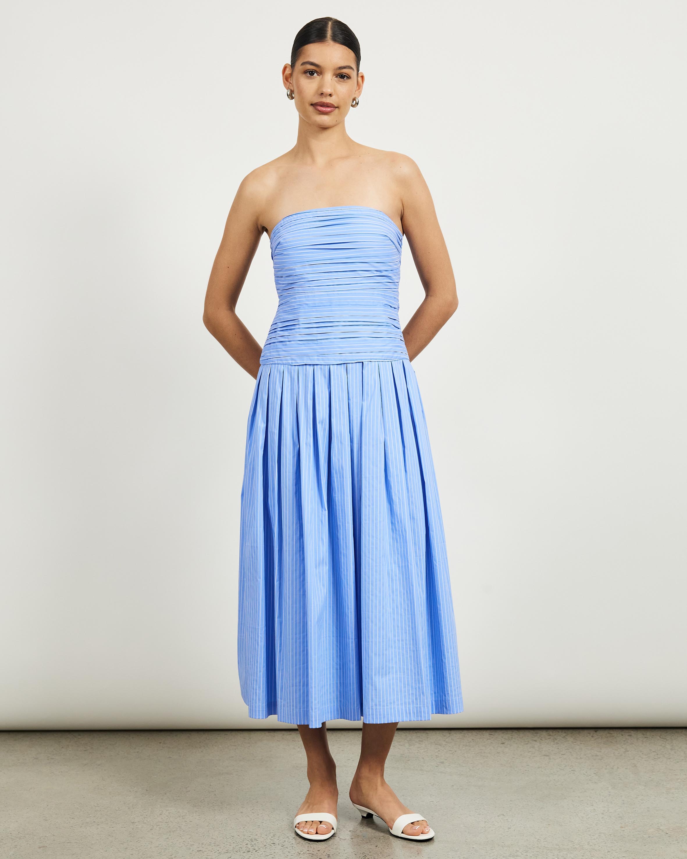 Camille Gathered Strapless Maxi Dress