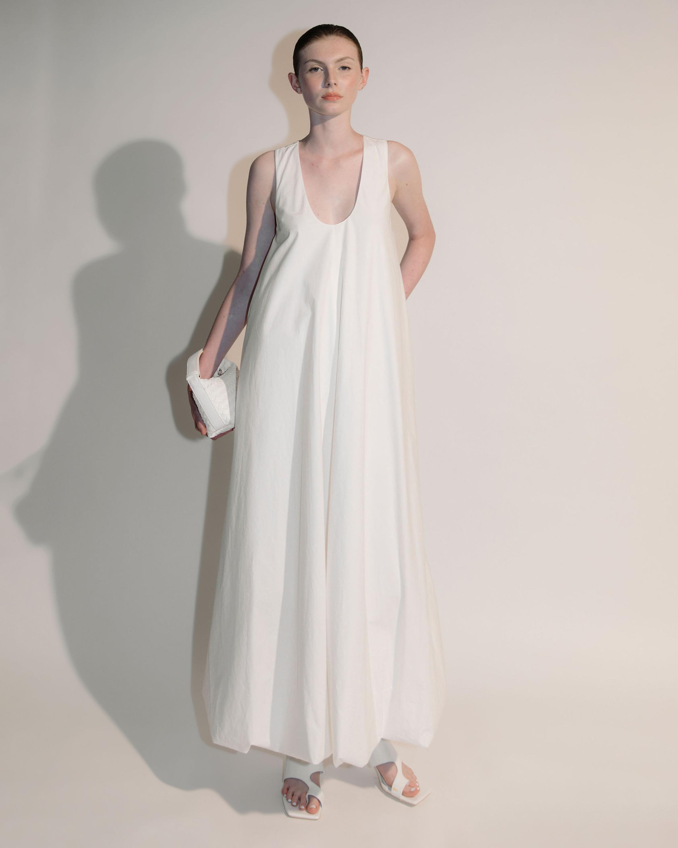 Luna Cotton Bubble Hem Maxi Dress