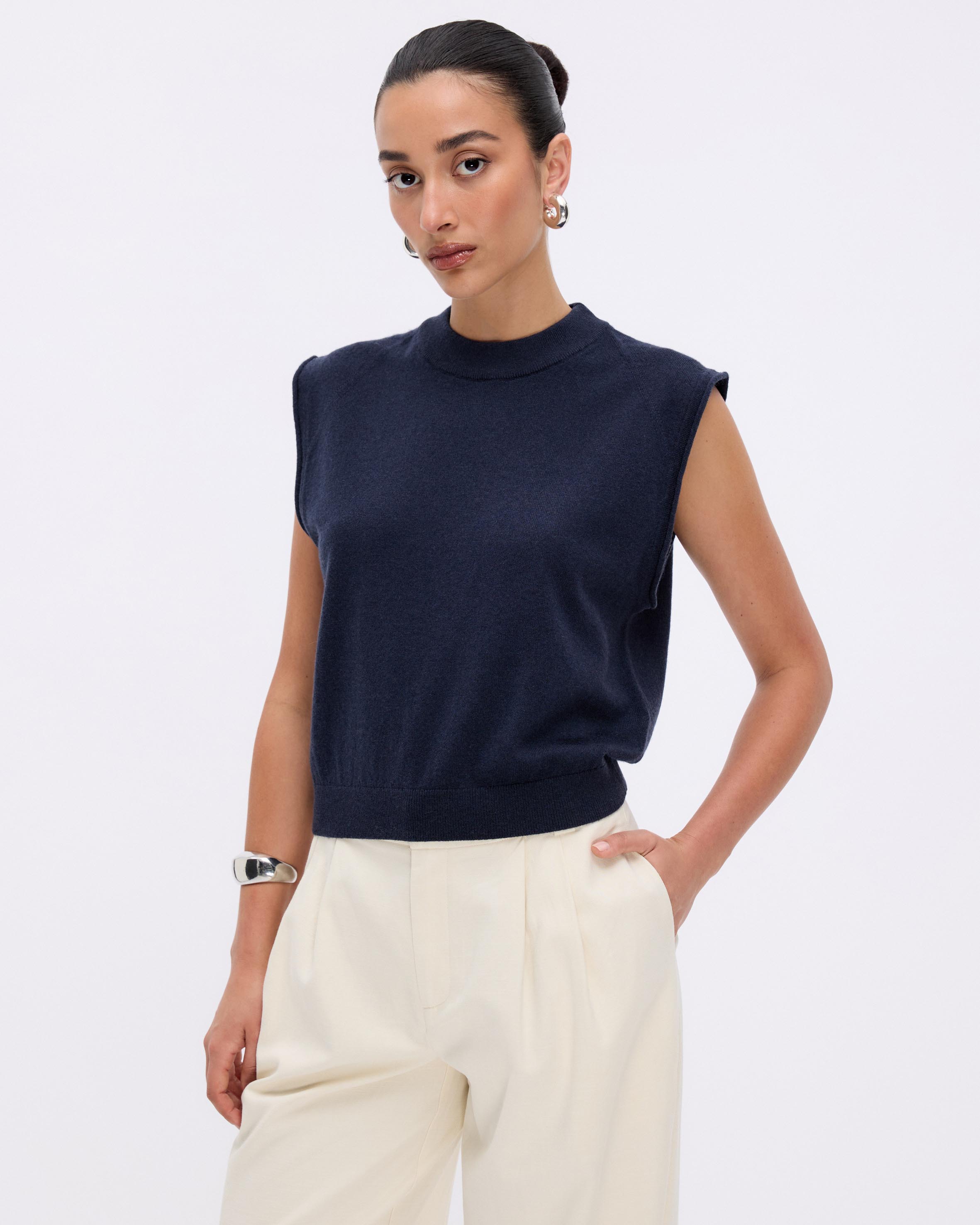 Naya Cashmere Blend Knitted Top