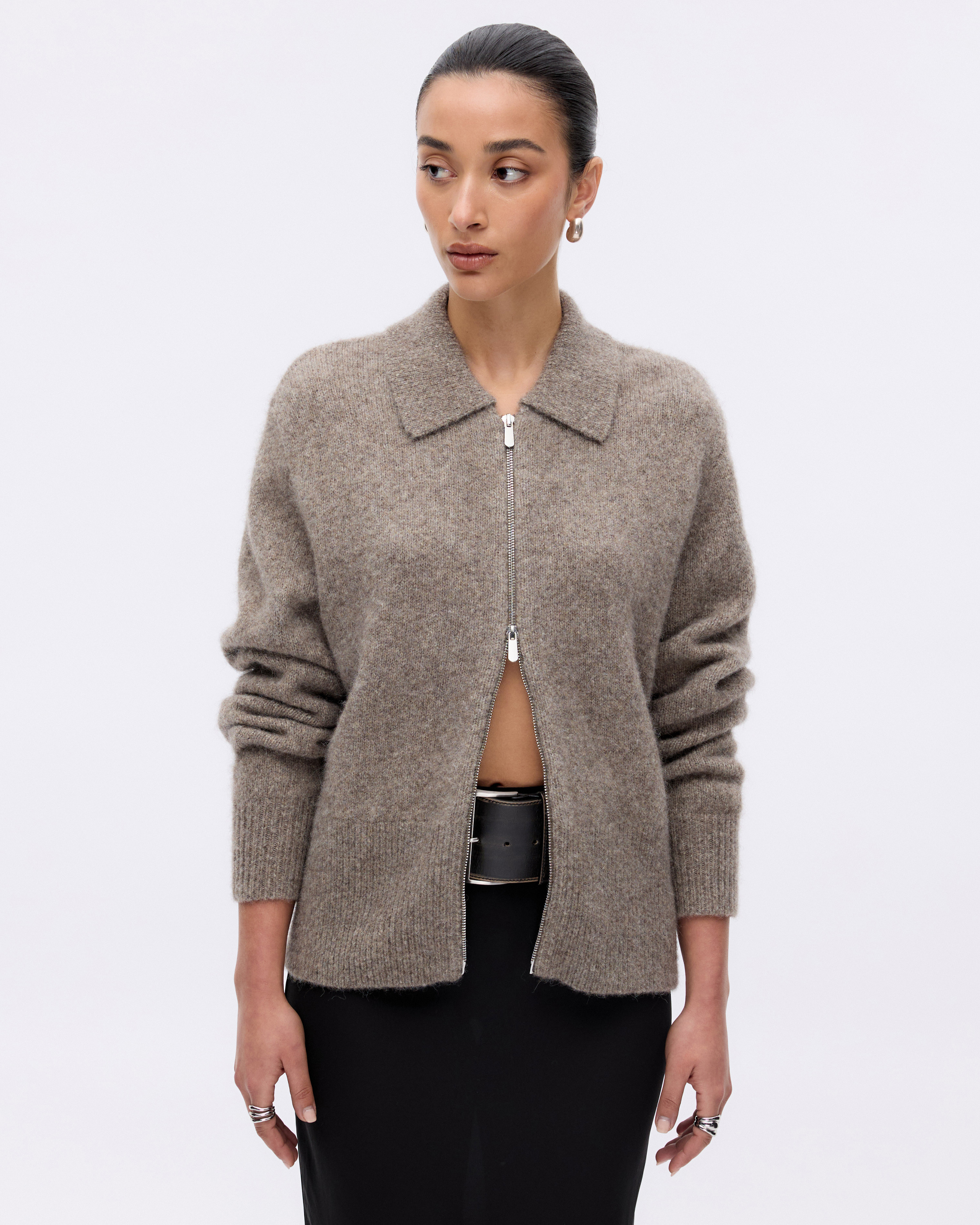 Joryn Alpaca Wool Zip Cardigan