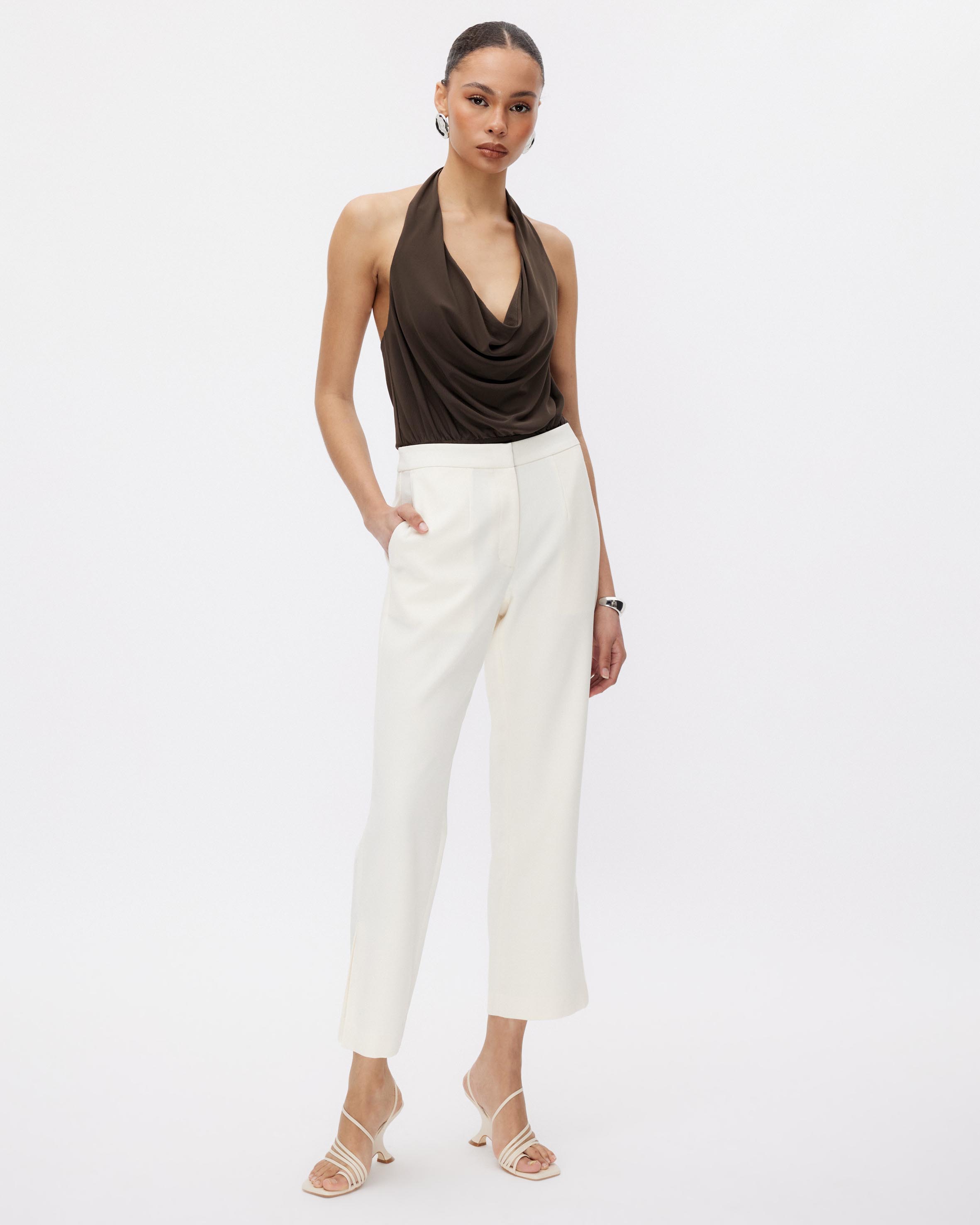 Leland Skinny Leg Pleat Detail Pants